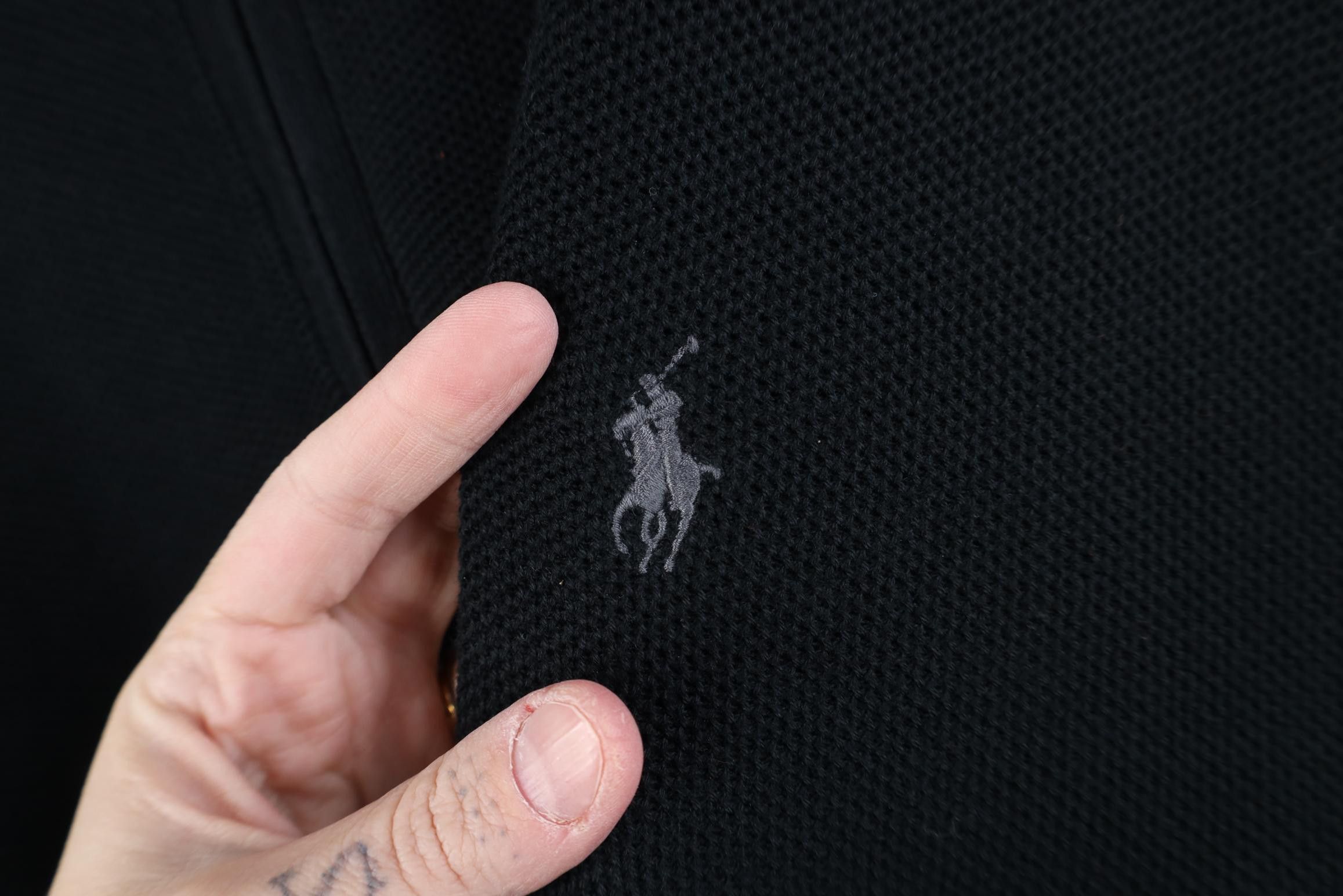 Polo Ralph Lauren Ralph Lauren Thermal Knit 1/4 Zip Pullover Sweater Black Size US XXL / EU 58 / 5 - 4 Thumbnail