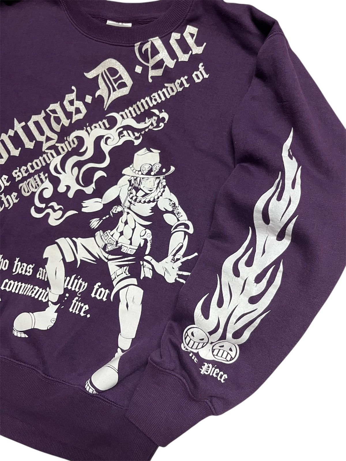 Anime One Piece Portgas D Ace Flame Sleeve Crewneck Sweatshirt Size US L / EU 52-54 / 3 - 5 Thumbnail