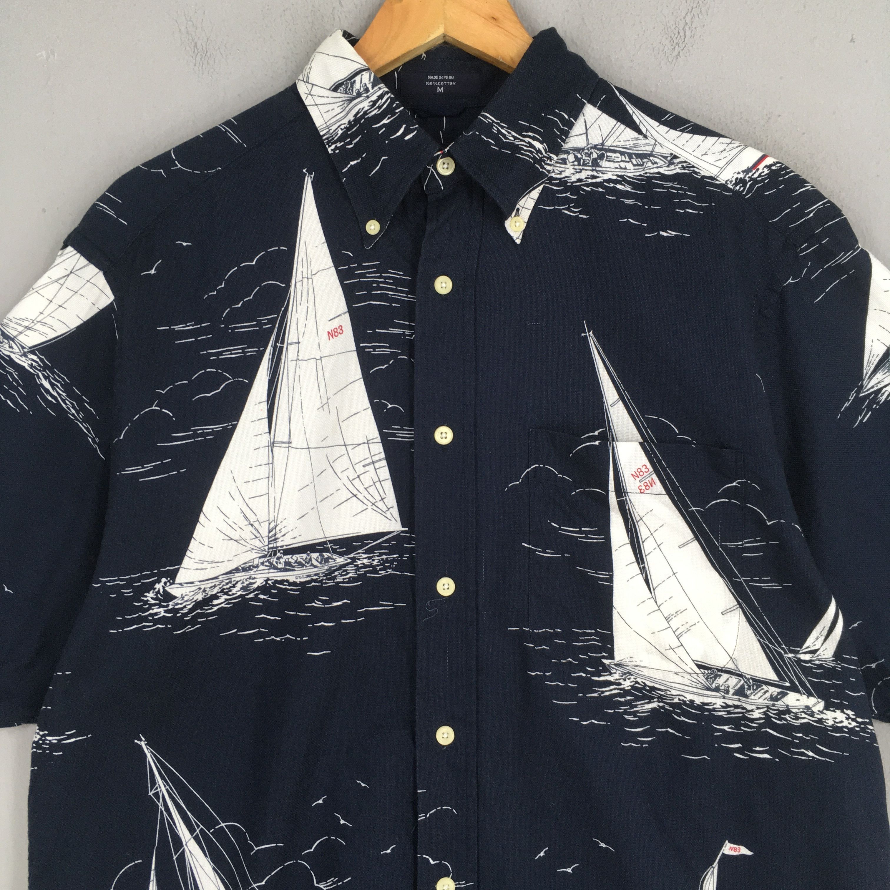 Nautica Vintage 90s Nautica Sailing Gear Shirt Medium Size US M / EU 48-50 / 2 - 2 Thumbnail