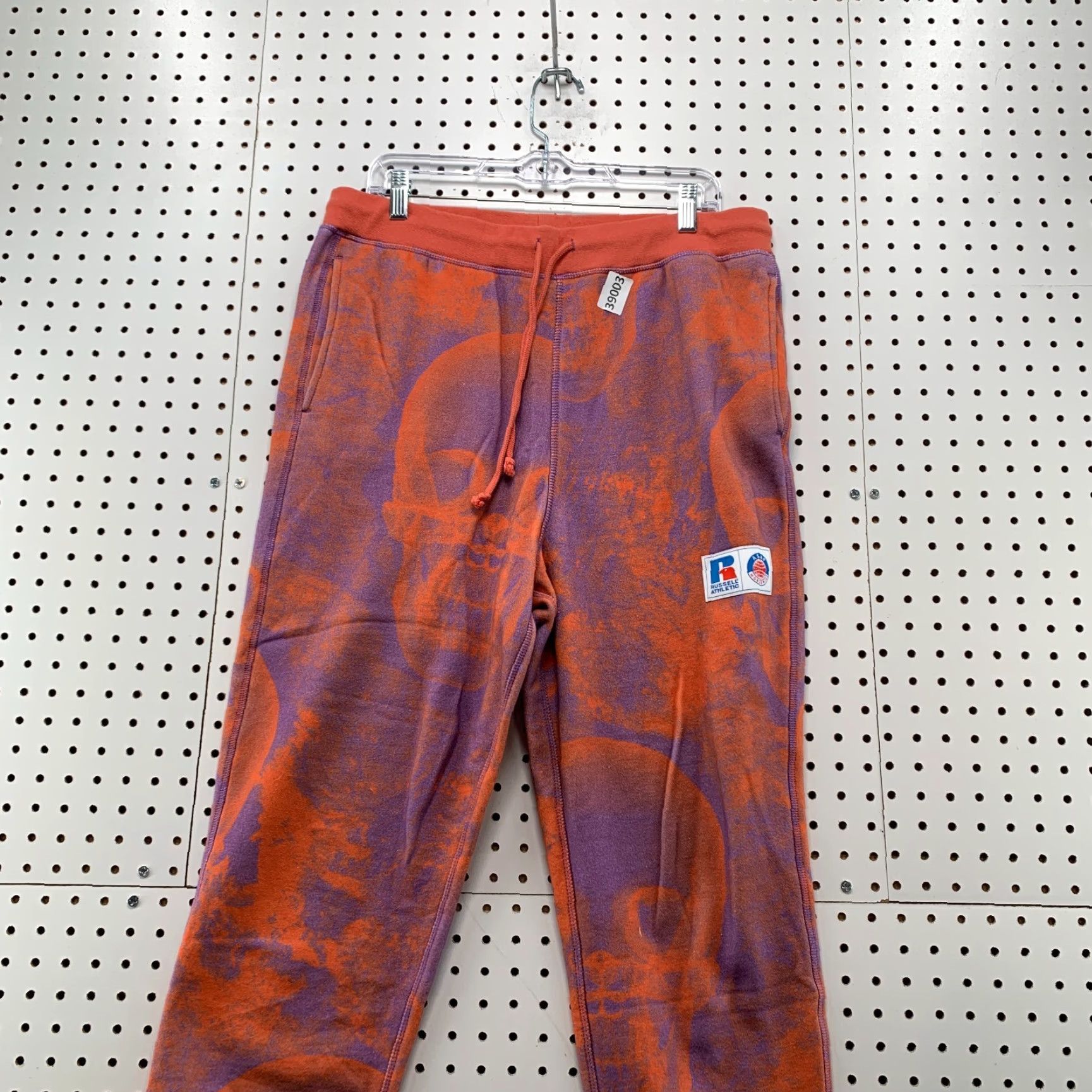 Russell Athletic VINTAGE Russell Athletic A ASAP Sweatpants Men's Medium Orange Skull Activewear 34x26 Hip Hop Size US 31 - 2 Thumbnail