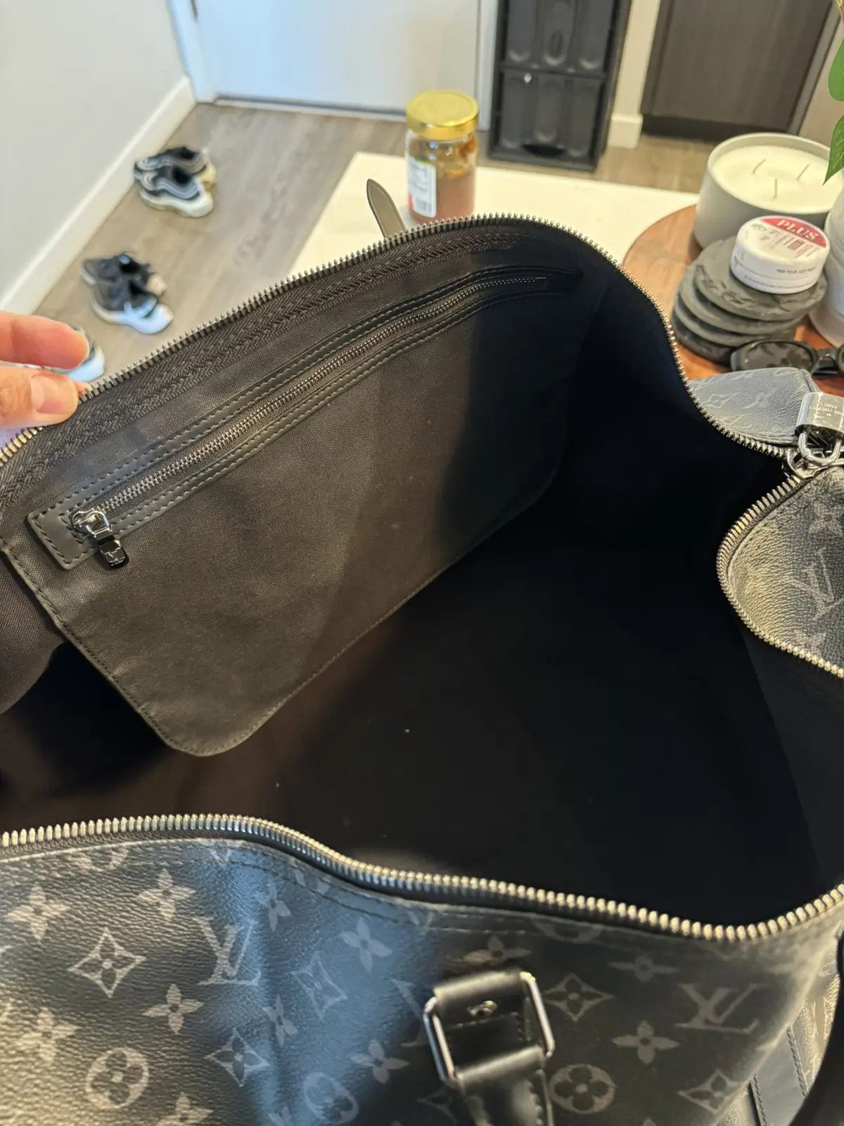 Louis Vuitton Louis Vuitton Bandouliere Keepall 55 Eclipse Monogram Size ONE SIZE - 12 Thumbnail