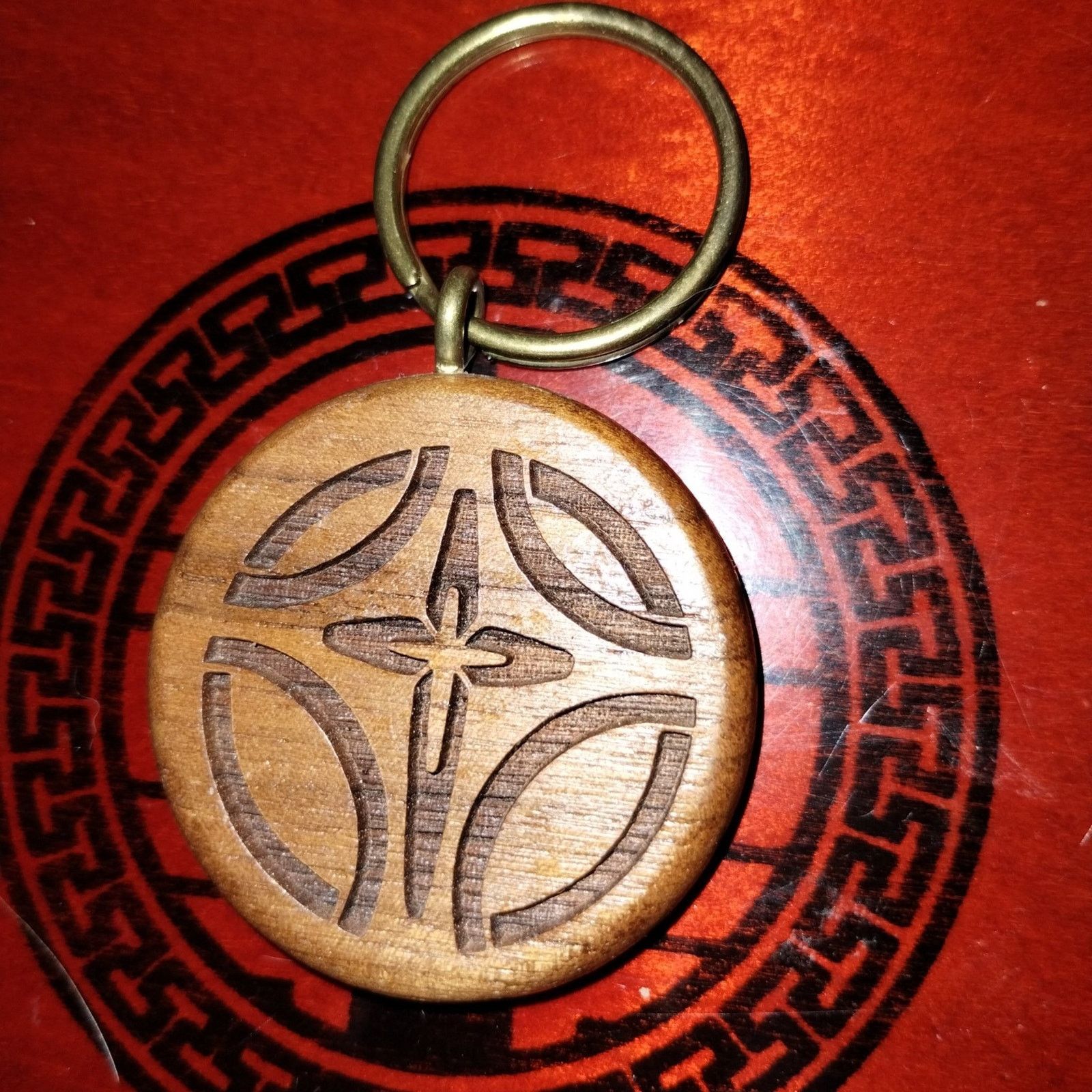 Handmade Beautiful hand carved wooden cross keychainn Size ONE SIZE - 1 Preview