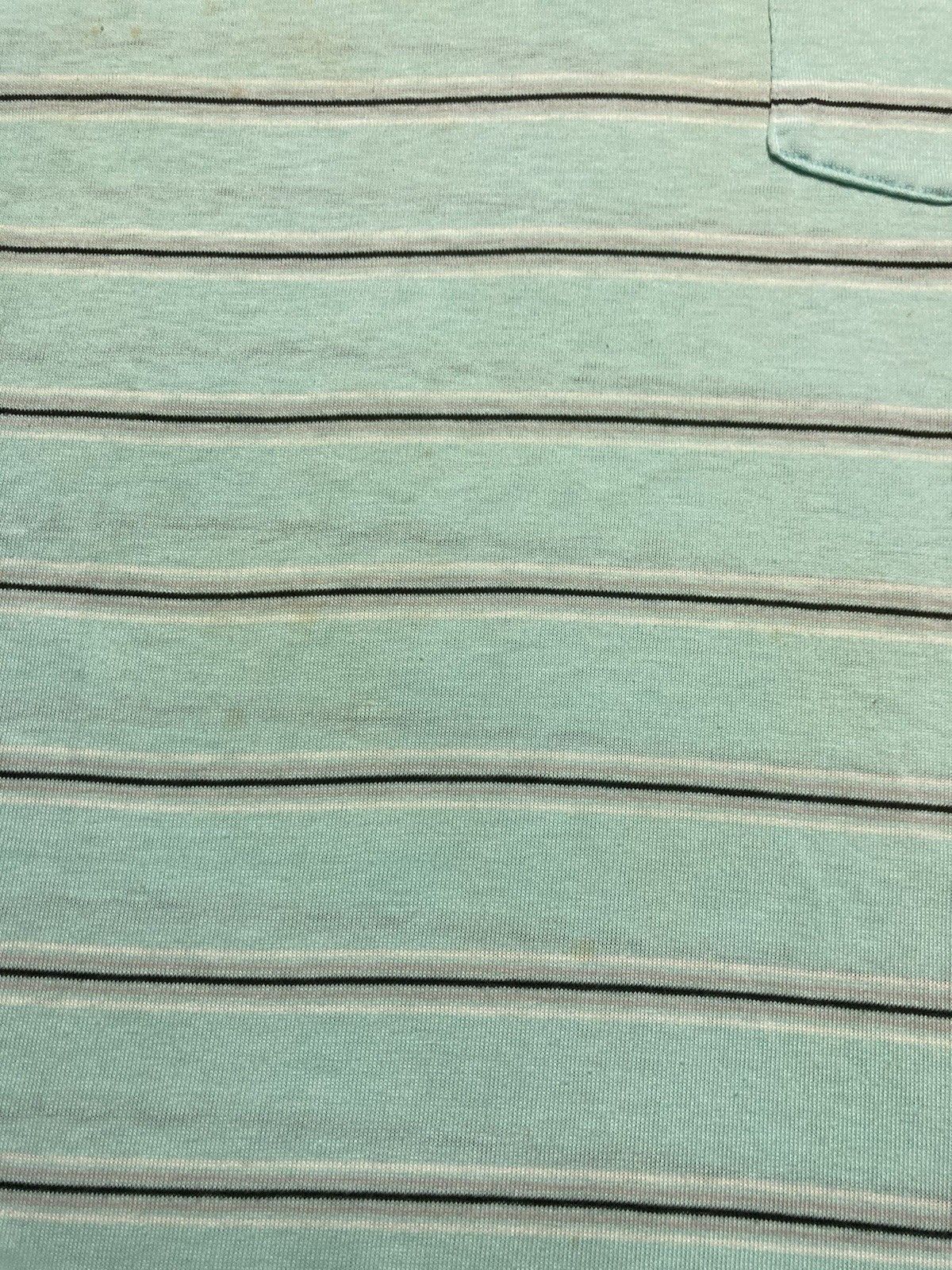 Vintage Vtg 70s 80 polo shirt tiffany blue striped distressed medium Size US M / EU 48-50 / 2 - 2 Thumbnail