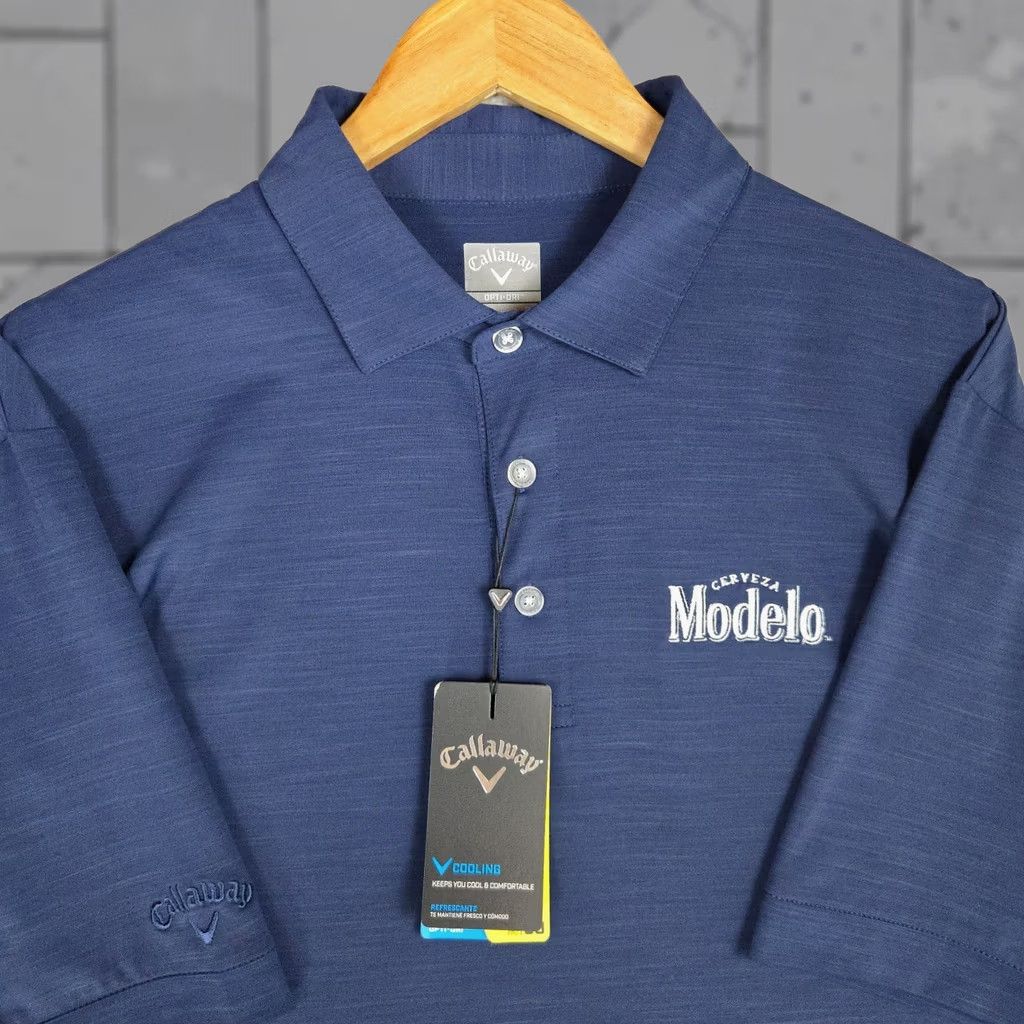 Callaway Callaway x Modelo Cerveza Blue Space Dye Polo Shirt Large - Mens Size US L / EU 52-54 / 3 - 1 Thumbnail