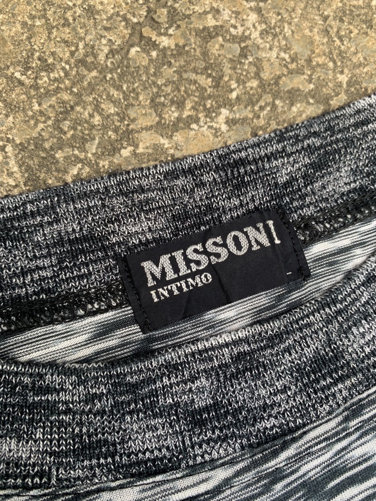 Designer × Missoni 2000s Missoni Intimo Zig-zag Grey Graphic Longsleeve Top Size L / US 10 / IT 46 - 2 Thumbnail