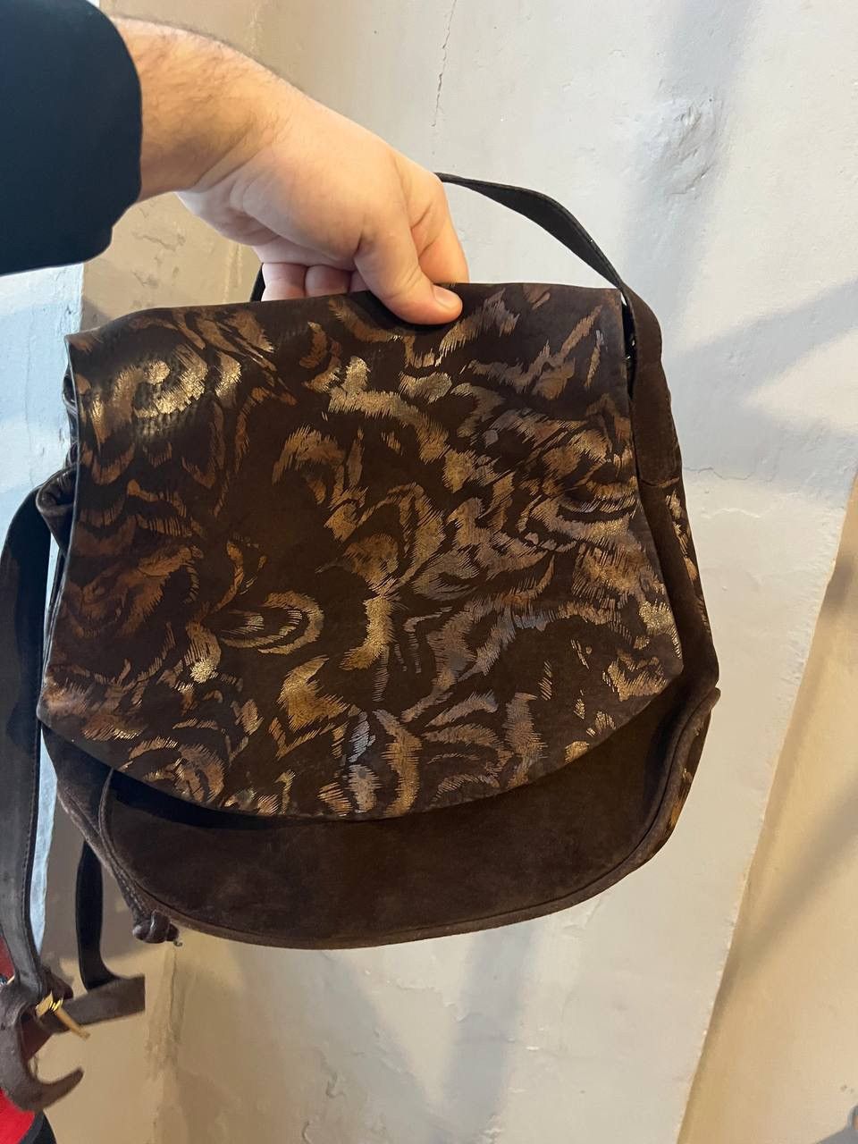 Vintage 90’S RARE VELVET LEATHER FLORAL CESARE PICCINI BAG Size ONE SIZE - 5 Thumbnail