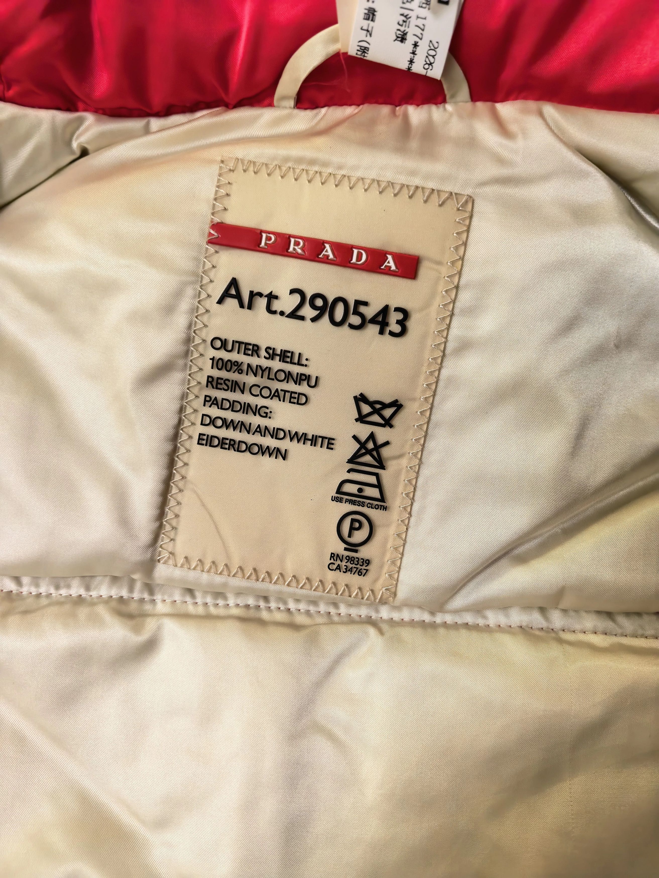 Prada Prada Red Classic Triangle Logo Down Jacket 38 Size XS / US 0-2 / IT 36-38 - 7 Thumbnail