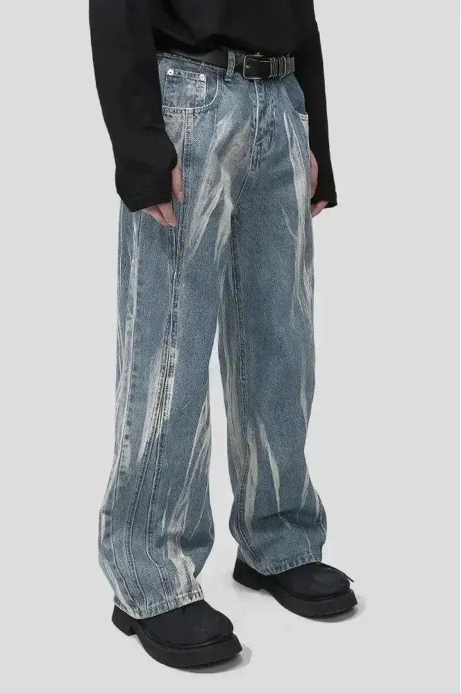 Japanese Brand Streetwear Baggy Tie Dye Wide Leg Jeans Pants Size US 30 / EU 46 - 6 Thumbnail