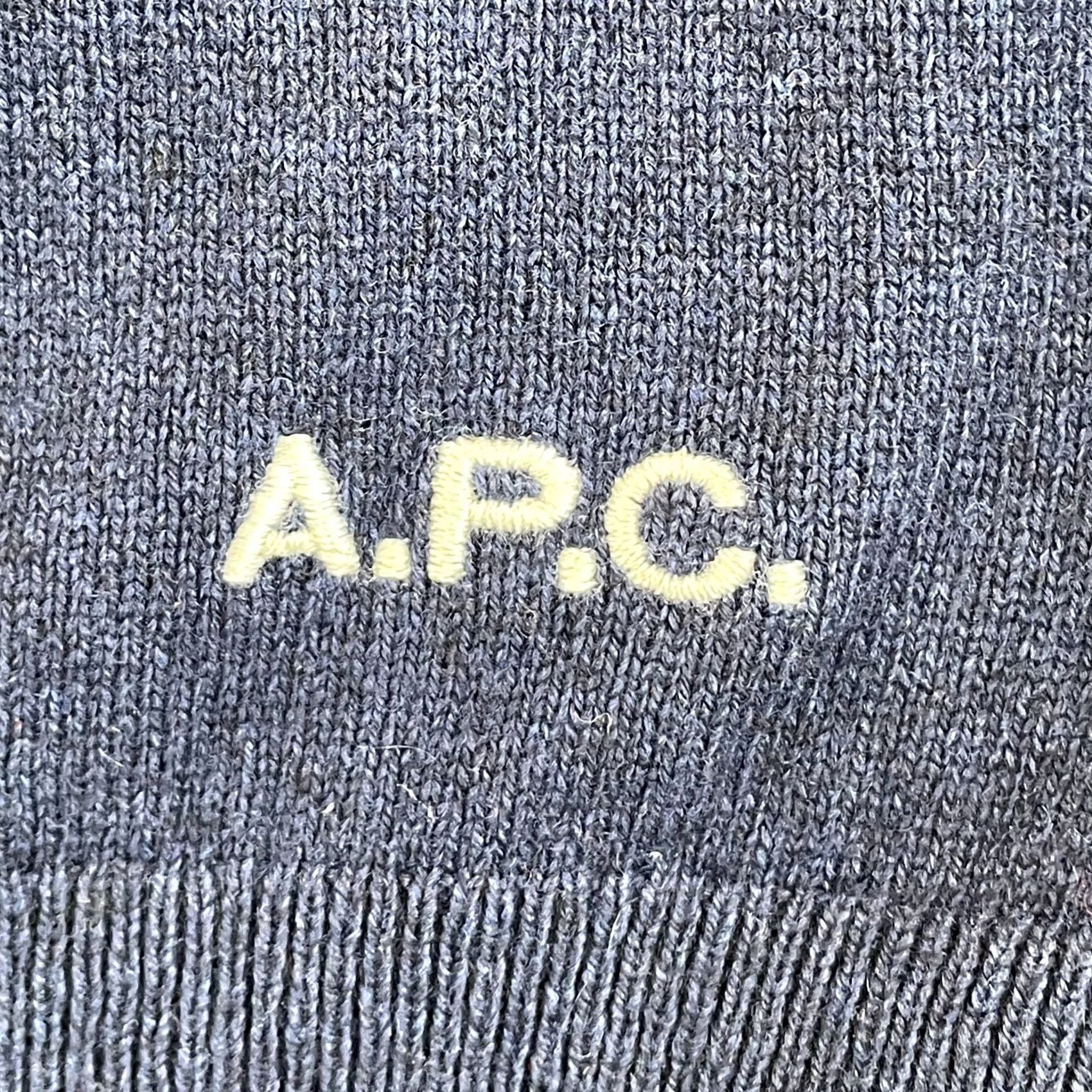 A.P.C. A.P.C. Maceo Stripe Knit Sweater Men 2XL Navy Cashmere Cotton Blend Designer Pullover Crew Neck Long Sleeve Casual Winter Fall Spring Womens? Mens Size US XXL / EU 58 / 5 - 4 Thumbnail