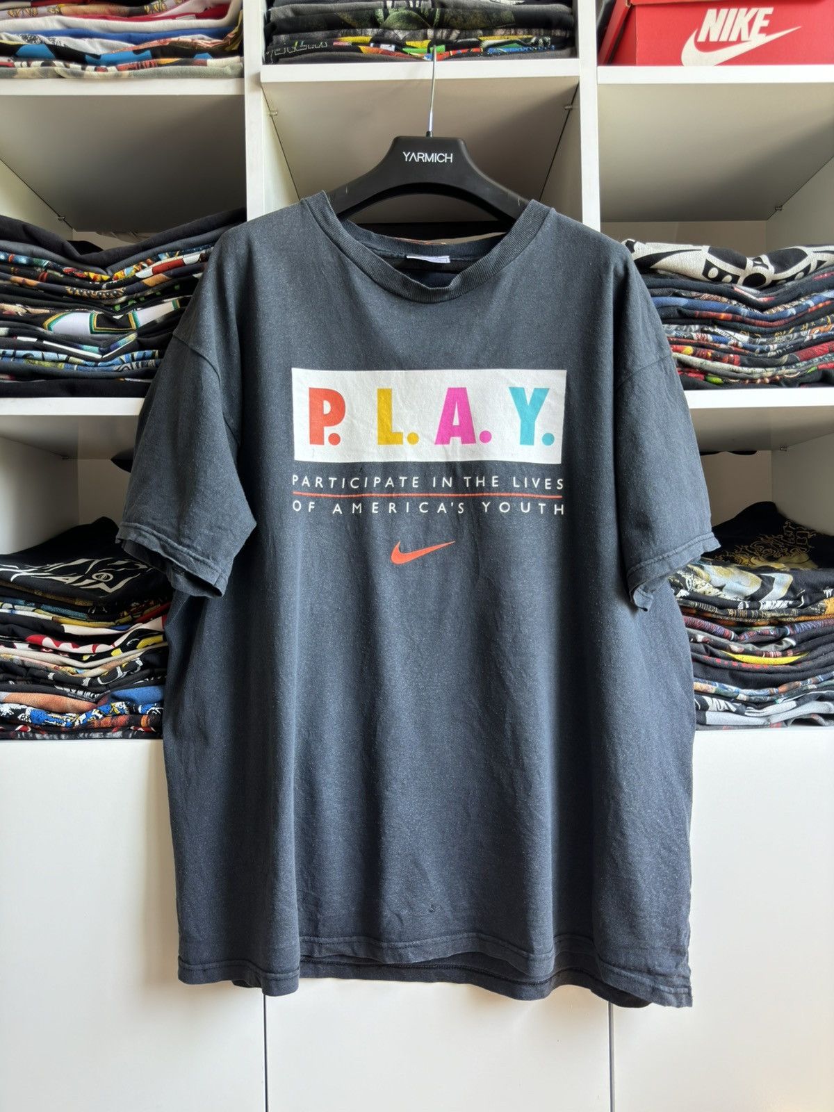 Nike × Vintage Vintage 2000s Nike PLAY Graphic Logo Tee Size US L / EU 52-54 / 3 - 1 Thumbnail