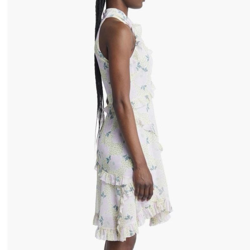 Ted Baker Ted Baker Twist Neck Mini A-line Floral Ruffle Dress Sz 16 Size XXL / US 16-18 / IT 52-54 - 2 Thumbnail