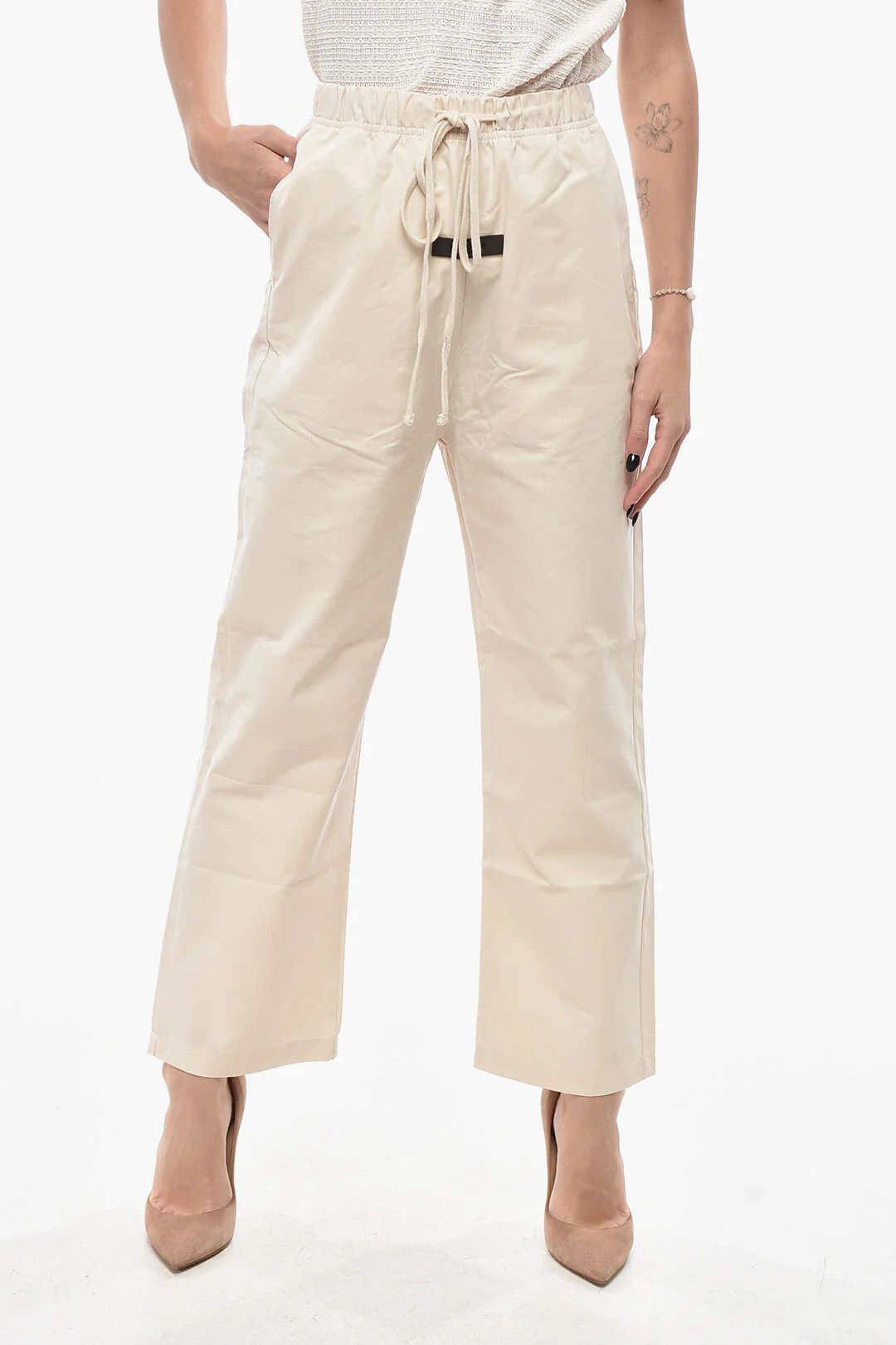 Fear of God og1mm0326 Cotton-Blend 4-Pocket Trousers in Beige Size 28" / US 6 / IT 42 - 1 Thumbnail