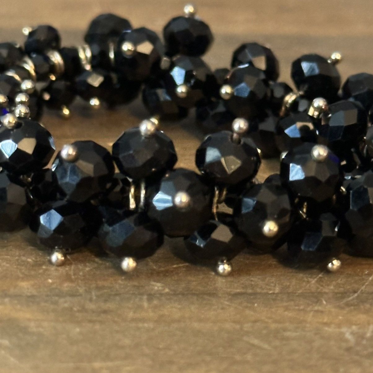 Other Black glass cluster bead stretch bracelet Size ONE SIZE - 3 Thumbnail