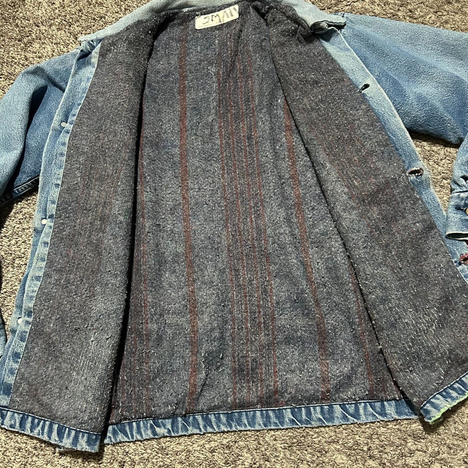 Vintage Vintage Thrashed Denim Chore Jacket Lined Barn Coat 70s 80s Size US S / EU 44-46 / 1 - 6 Thumbnail