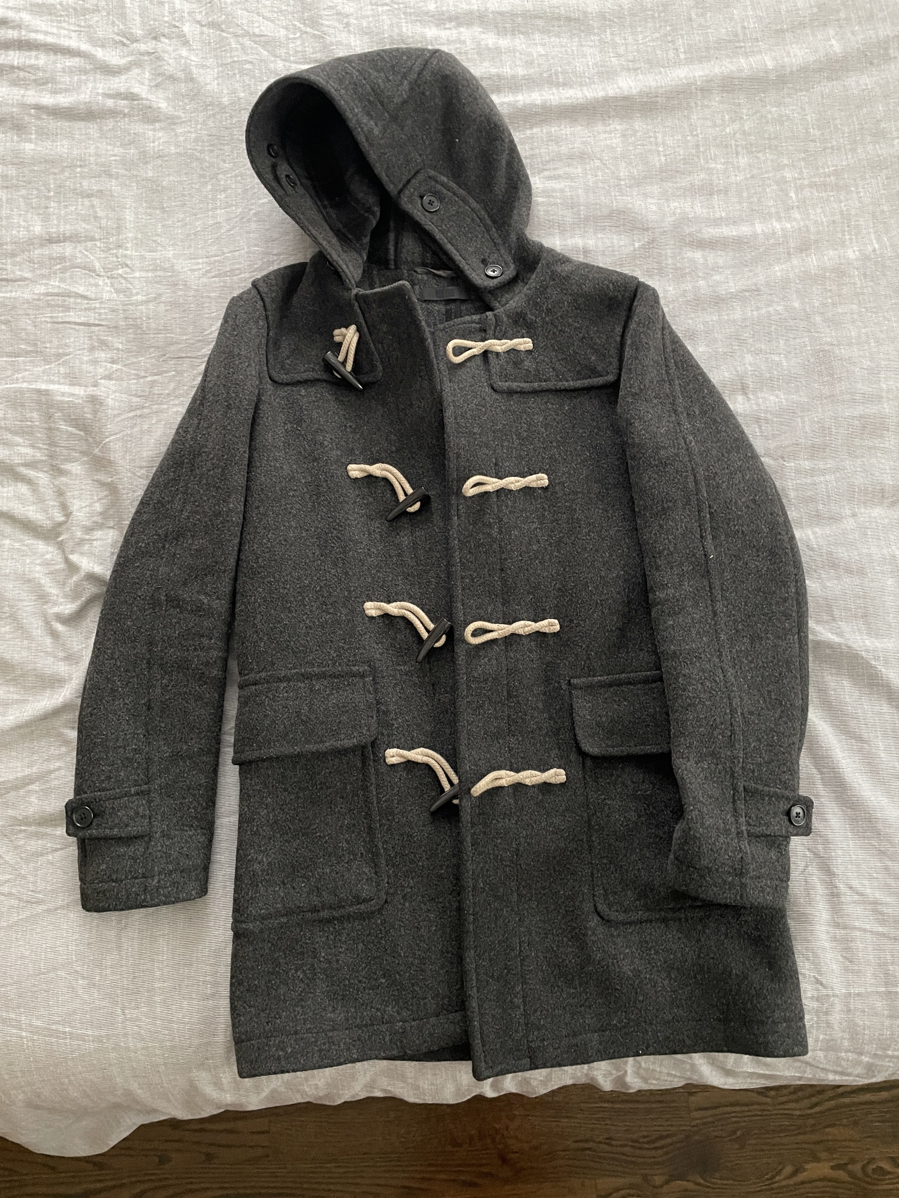 Uniqlo Uniqlo Wool Blend Toggle Duffle Coat Gray Hooded Jacket Sml Size US S / EU 44-46 / 1 - 1 Thumbnail