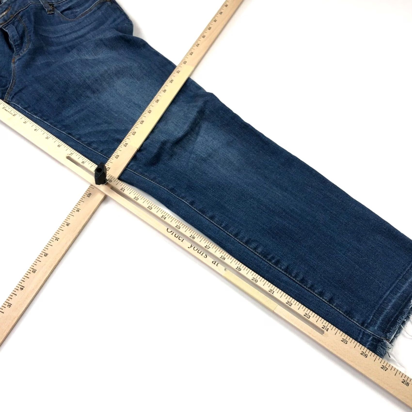 Vintage Kut From The Kloth Ankle Frayed Slim 8 Denim Jeans Women Stretch Blue 31in 27in Inseam Slim Women Jeans Closed Zip Regular Size 8 Size 24" / US 00 / IT 34 - 5 Thumbnail