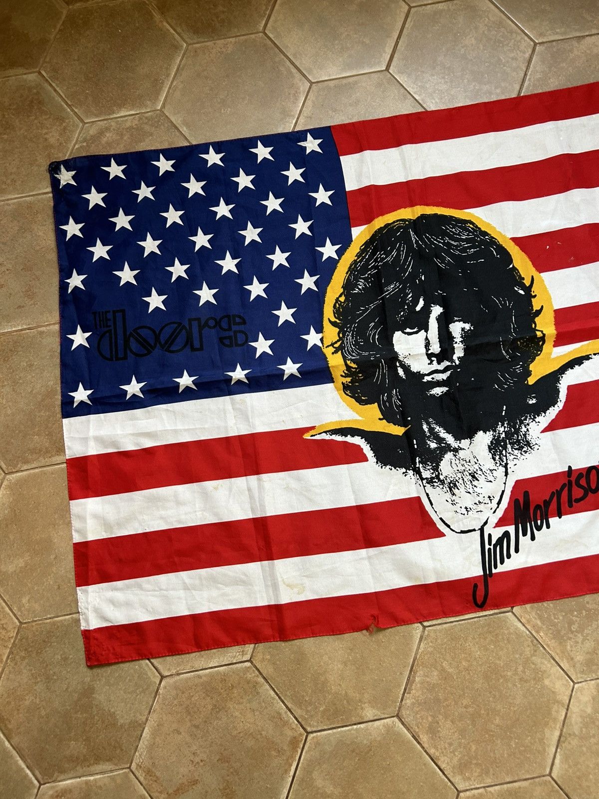 Vintage THE DOORS VINTAGE FLAME flag scarf Size ONE SIZE - 2 Thumbnail
