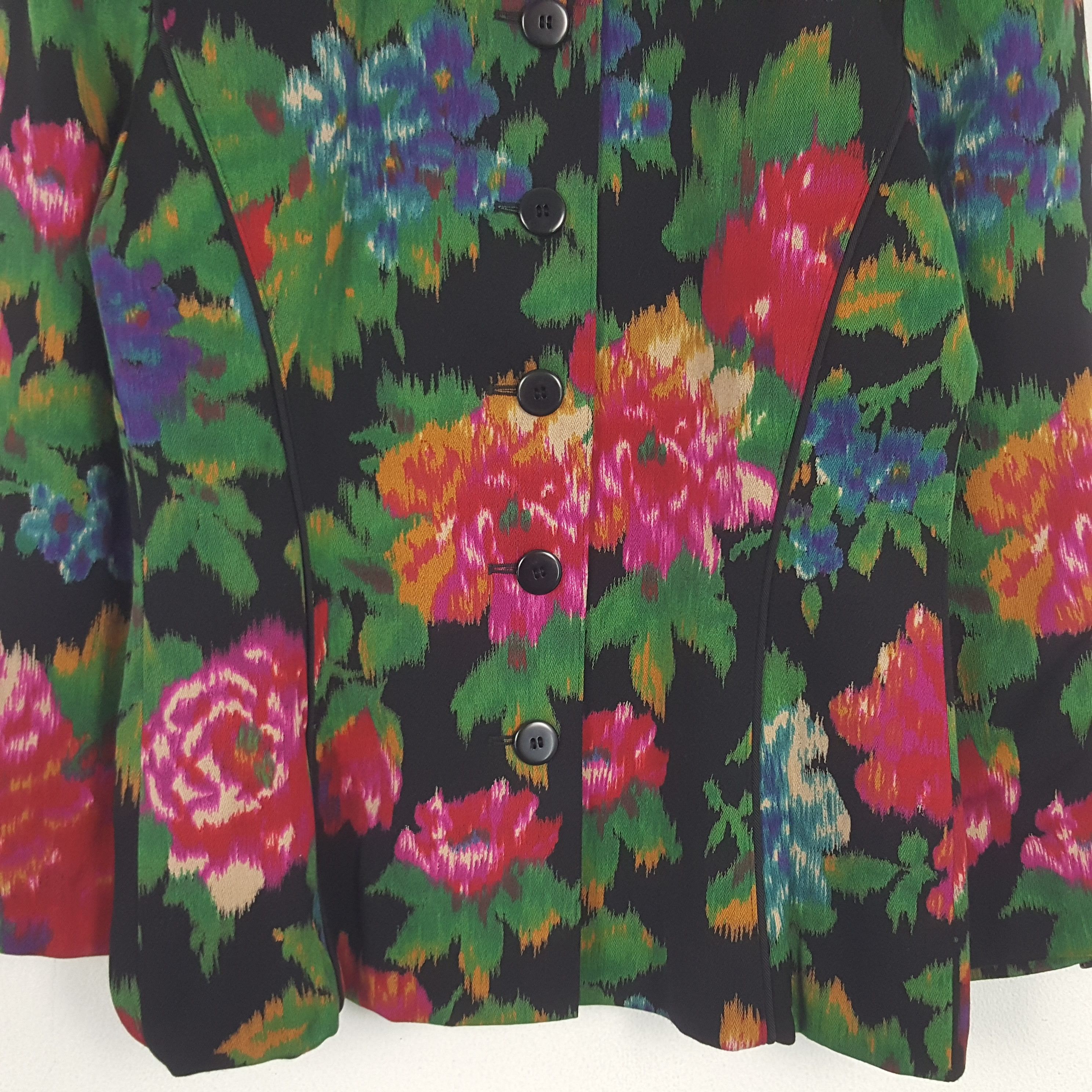 Escada × Vintage Vintage Escada Margarettha Ley Flowers Art Designer Jacket Size US XS / EU 42 / 0 - 2 Thumbnail