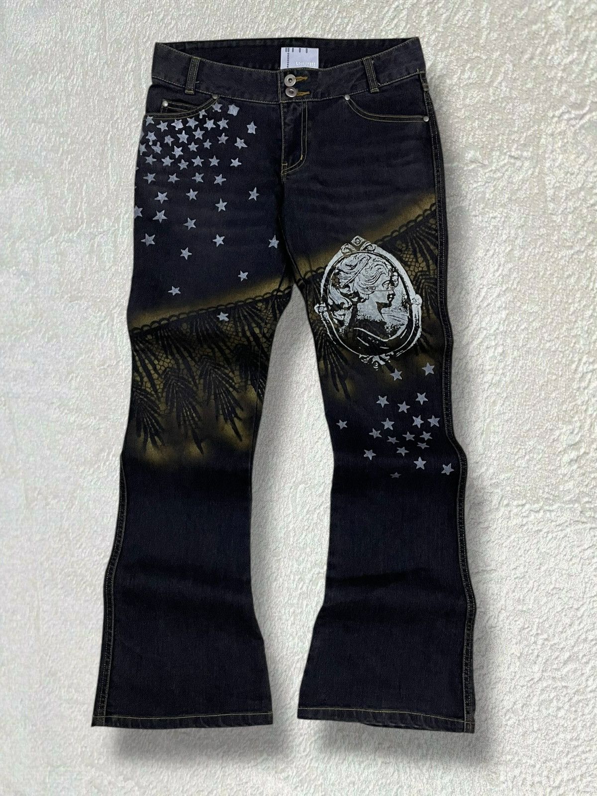 In The Attic Vintage 1990s Japan Designer Laura Iconic Punk Style Denim Size US 28 / EU 44 - 1 Thumbnail