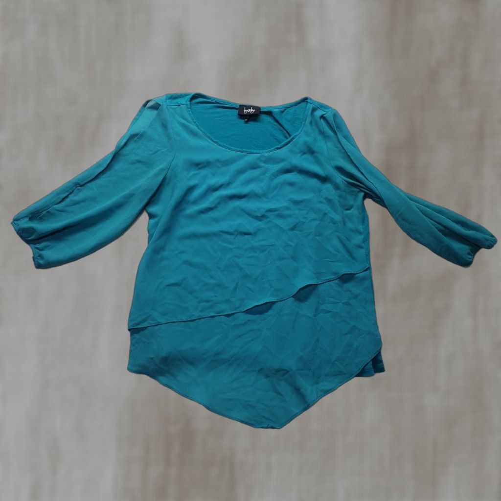 Vintage By Design Shirt Adult Womens L Blue Long Sleeve T-Shirt Tee Casual Basic Knit Cotton Polyester Logo Size L / US 10 / IT 46 - 1 Thumbnail