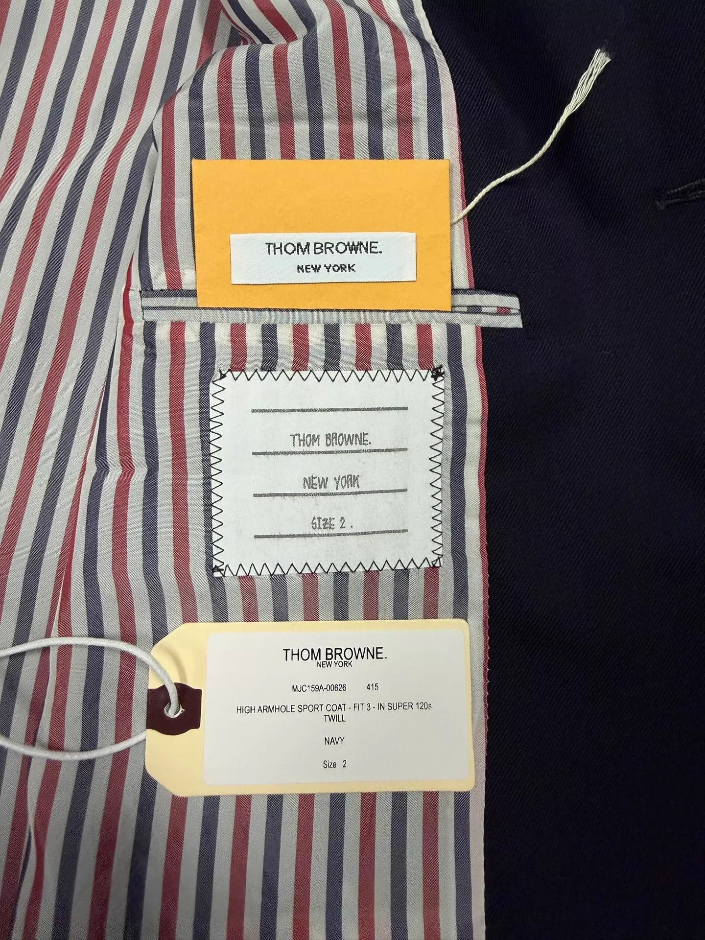 Thom Browne Thom Browne Classic Slim Fit Navy Gold Button Suit Size 2 Size US M / EU 48-50 / 2 - 4 Thumbnail