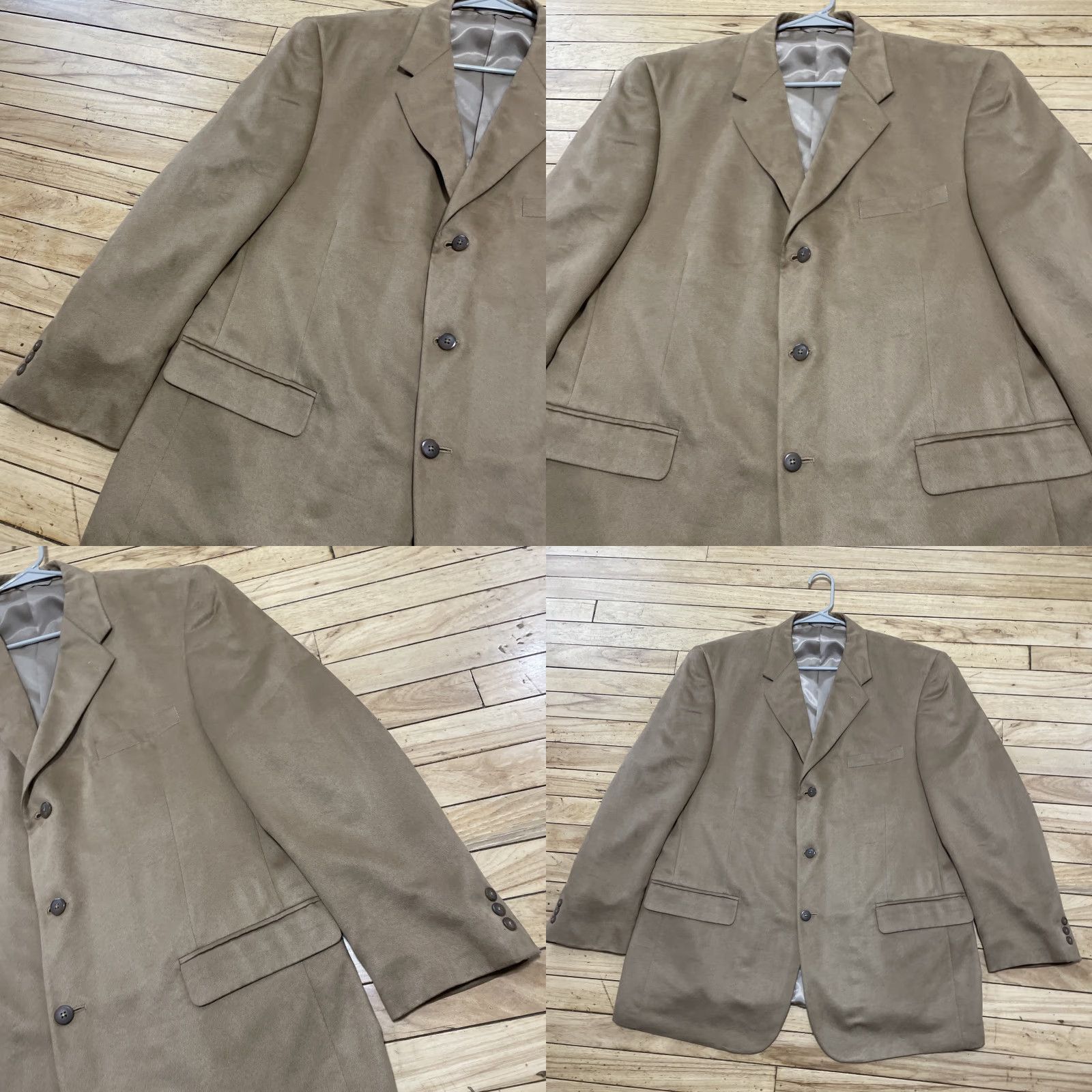 Camel VINTAGE Bert Pulitzer Suede Western Sport Coat Jacket Men 46R Camel Brown Tan Notch Two-Button Blazer Cowboy Rodeo 2 Piece Vintage Mens Size 46R - 10 Thumbnail