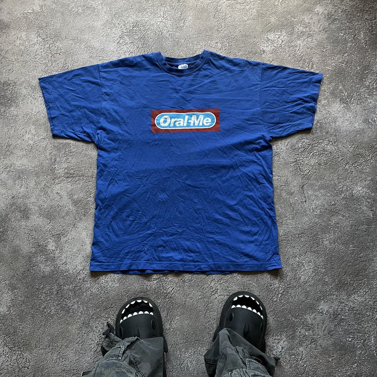 Vintage Vintage Y2K Oral-Me Logo Graphic Tee Blue Oversized Swag XXL Size US XXL / EU 58 / 5 - 1 Thumbnail