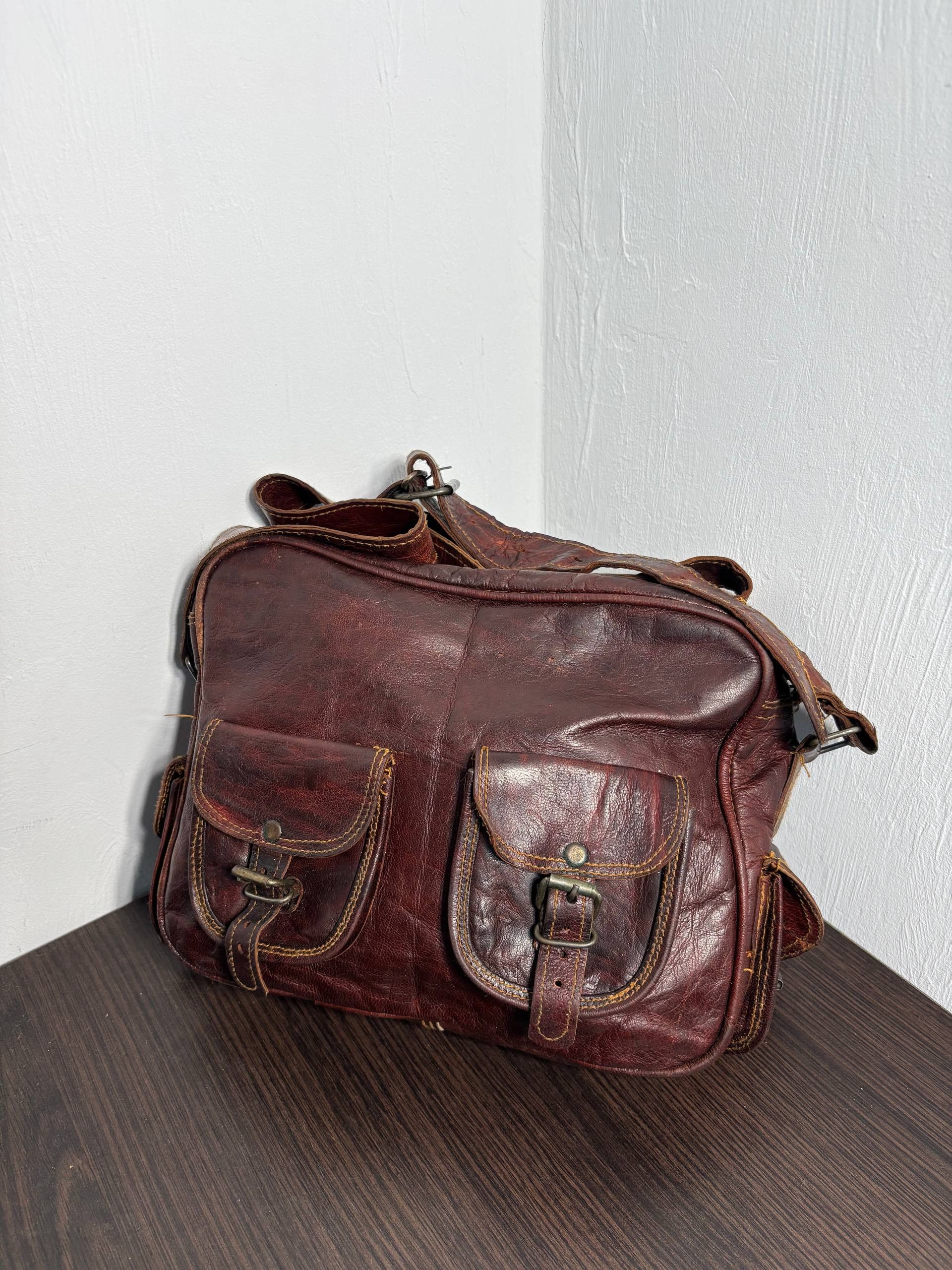Diesel Diesel style Avant Garde Leather Distressed VTG Bag Size ONE SIZE - 2 Thumbnail