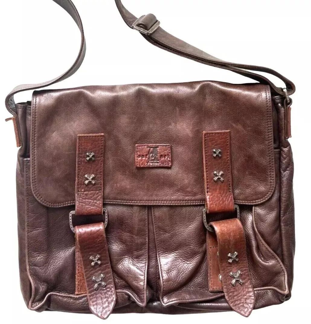 Soffer Ari Soffer Ari Brown Leather Messenger Saddle Bag $3380 Size ONE SIZE - 1 Thumbnail