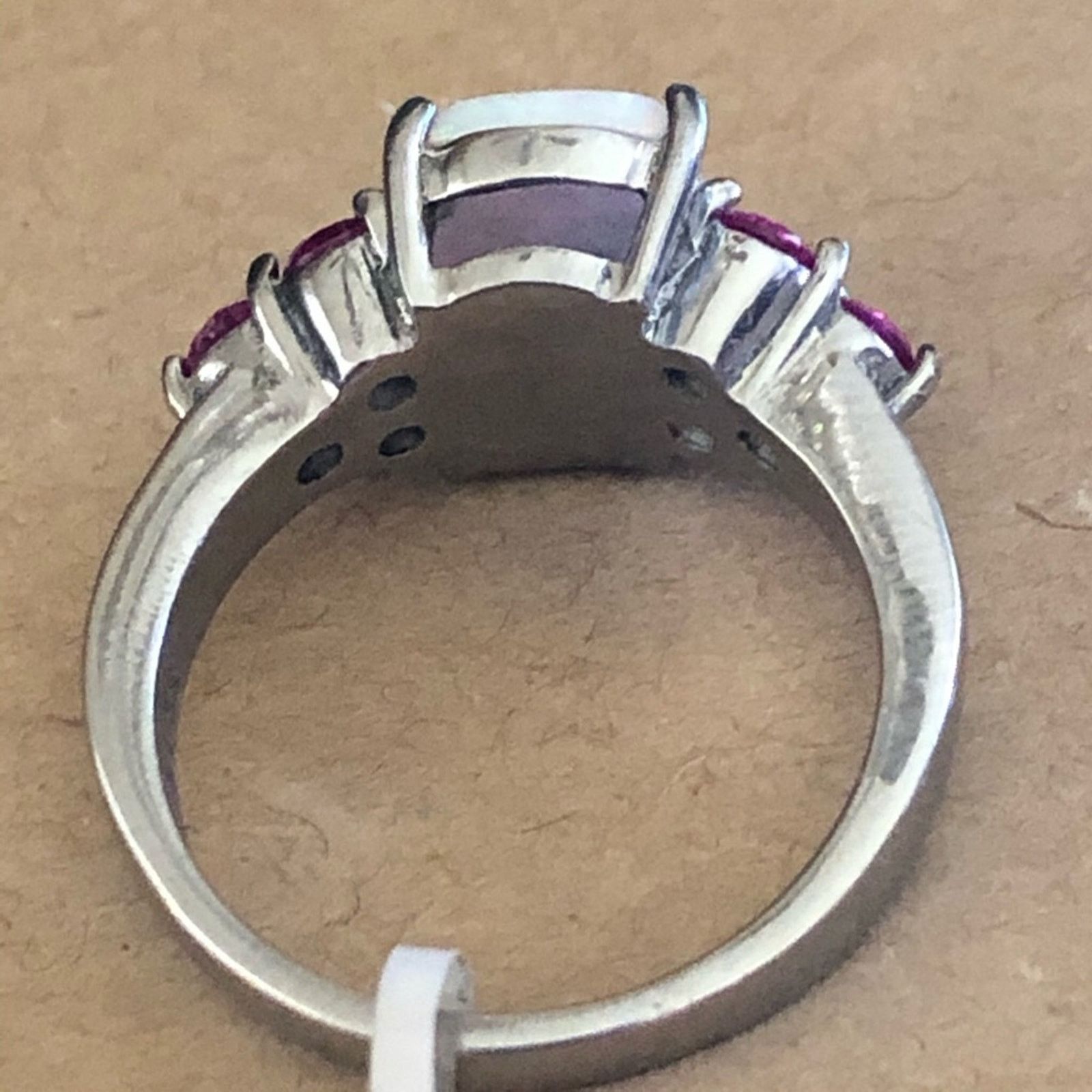 Jewelry Australian opal rhodolite garnet 316LSS ring 8 Size ONE SIZE - 4 Thumbnail