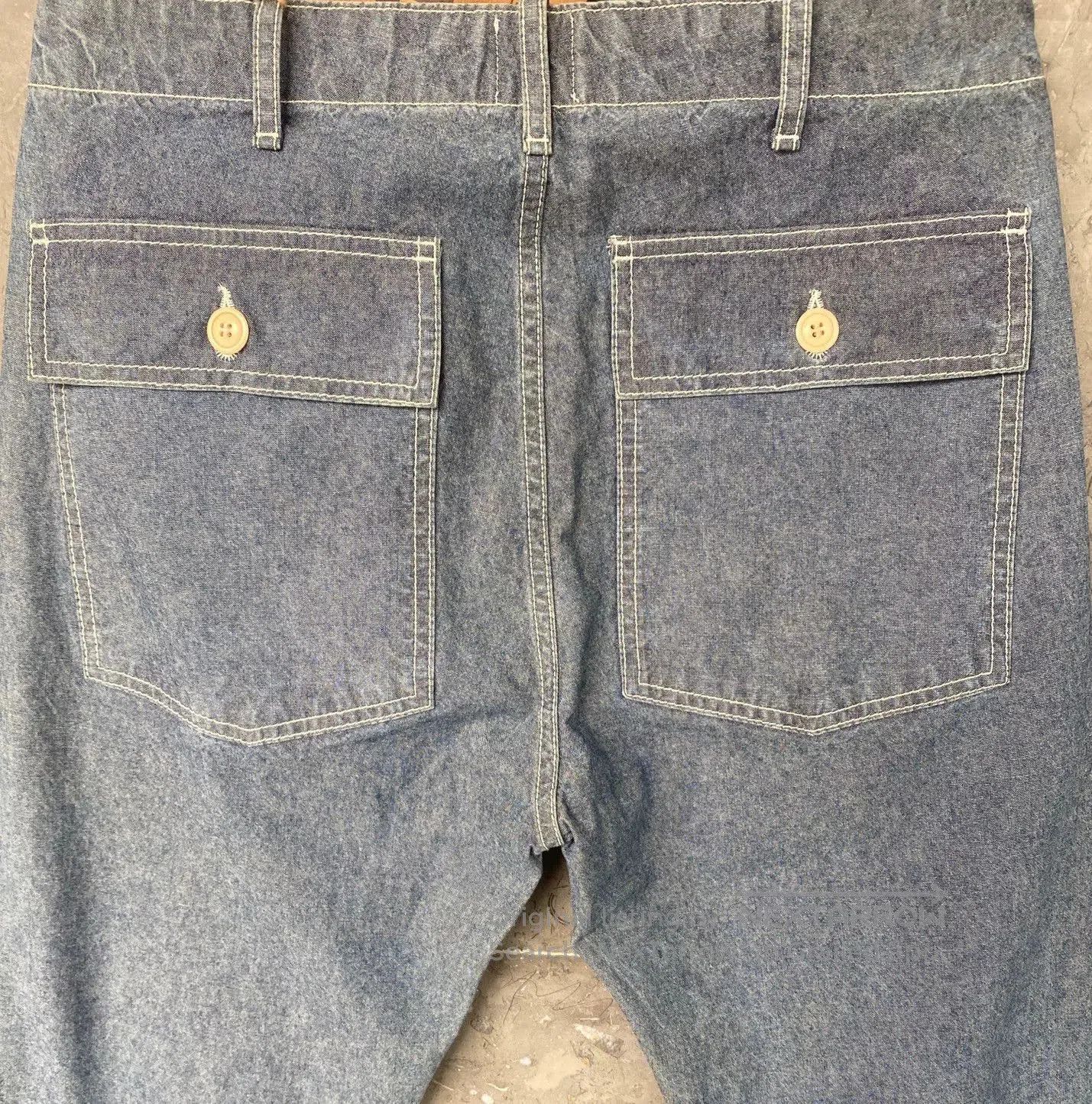 Tellason TELLASON Washed Blue Cotton Military Pants. Size US 29 - 7 Thumbnail