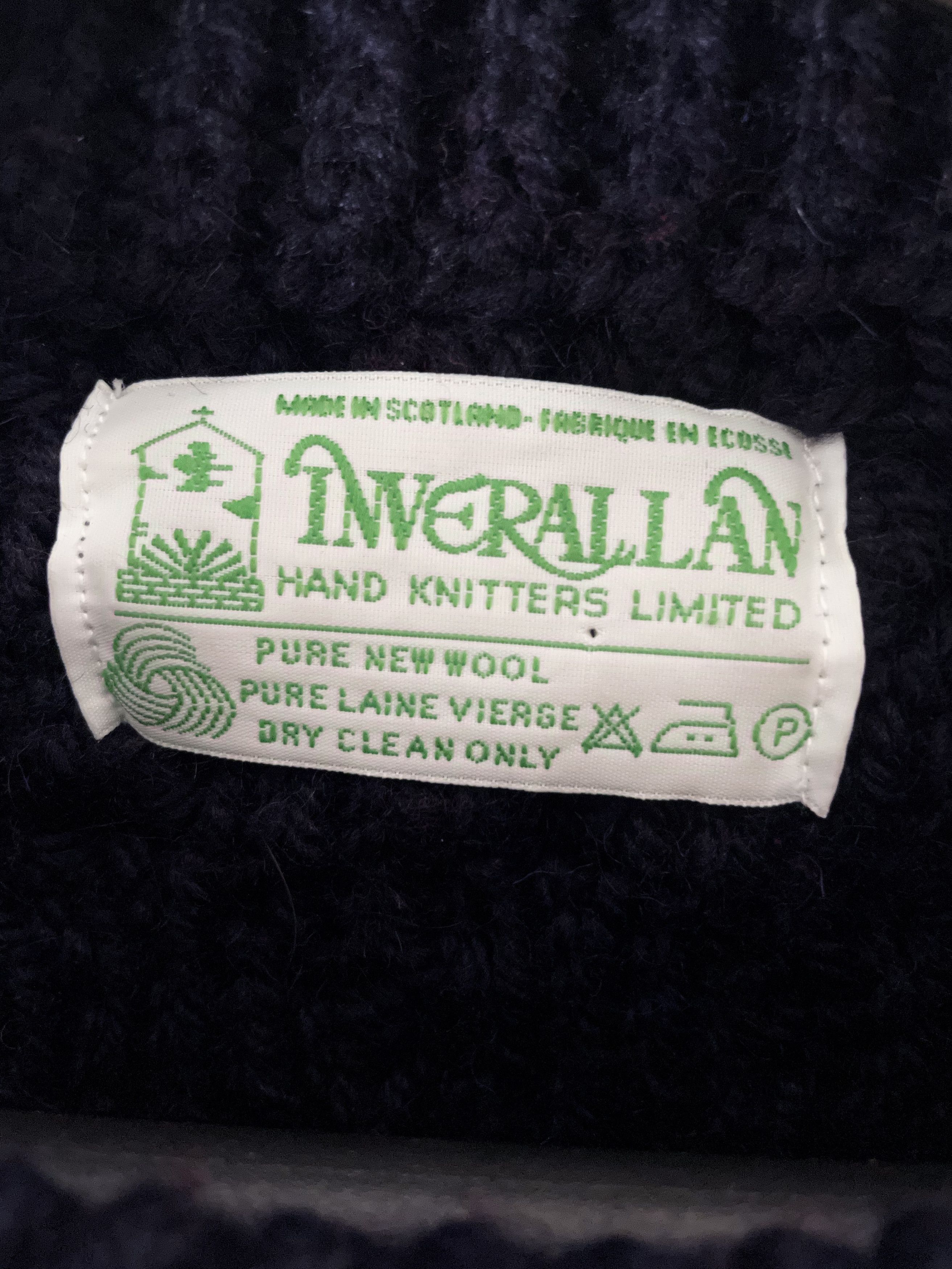 Inverallan HAND KNIT SCOTTISH FISHERMAN CABLE ARAN SWEATER Size US L / EU 52-54 / 3 - 8 Thumbnail