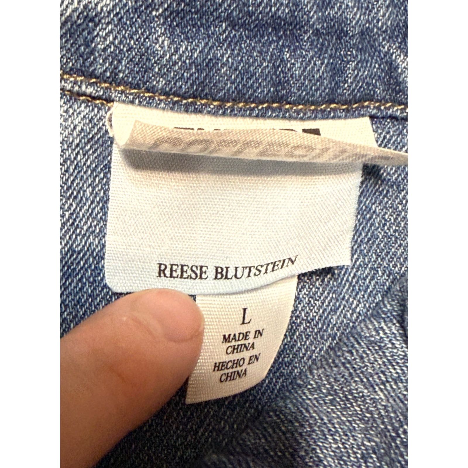 Vintage Future Collective Jean Jacket Men Size Large Blue Denim Button Up Pockets Size US 33 - 6 Thumbnail