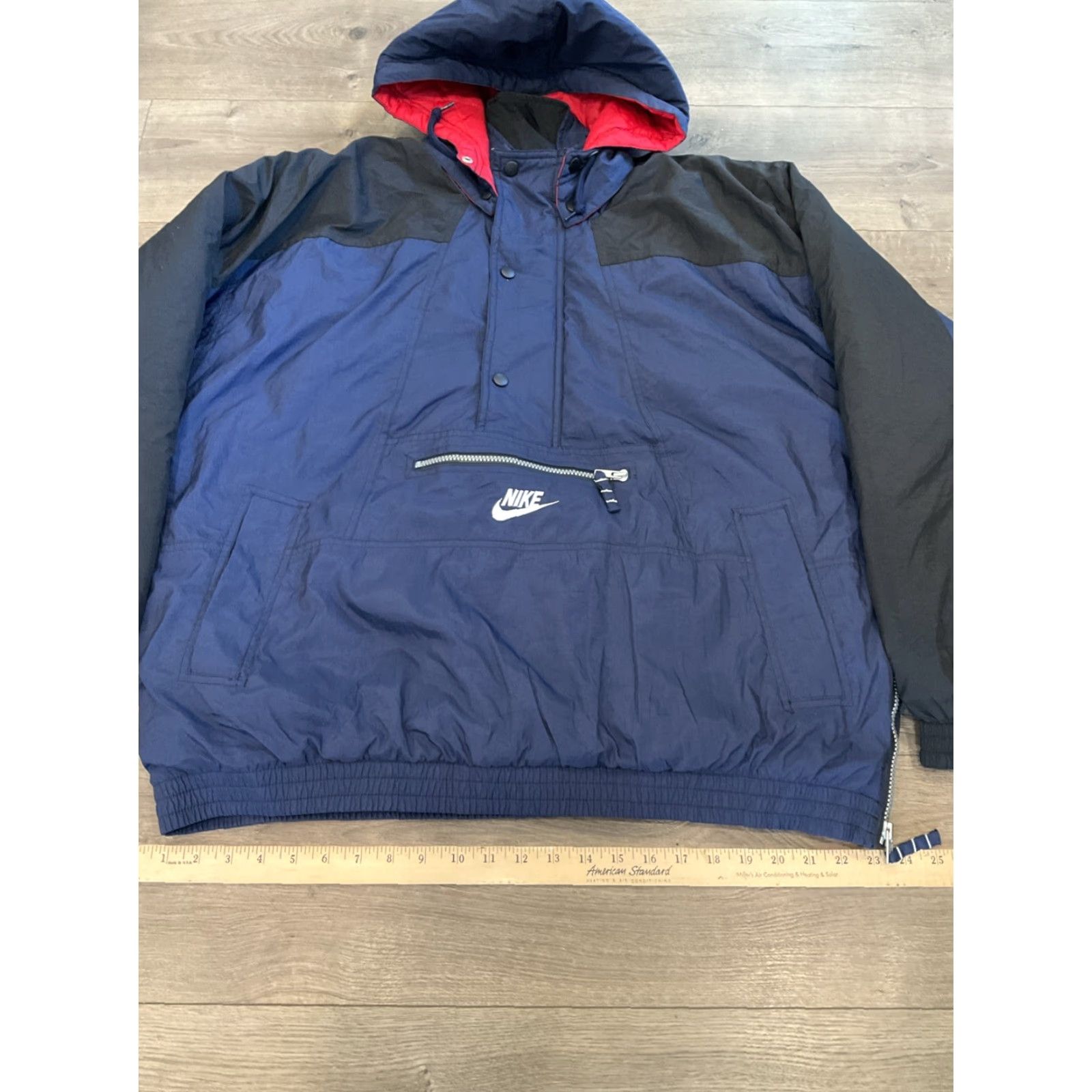 Nike VINTAGE Nike Puffer Jacket Quarter Zip Navy Blue Black Men’s Size Large Jacket Size US L / EU 52-54 / 3 - 3 Thumbnail