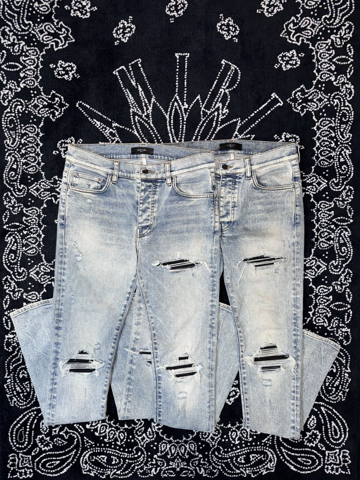 Amiri AMIRI MX1 BLUE DISTRESSED JEANS Size US 31 - 1 Thumbnail