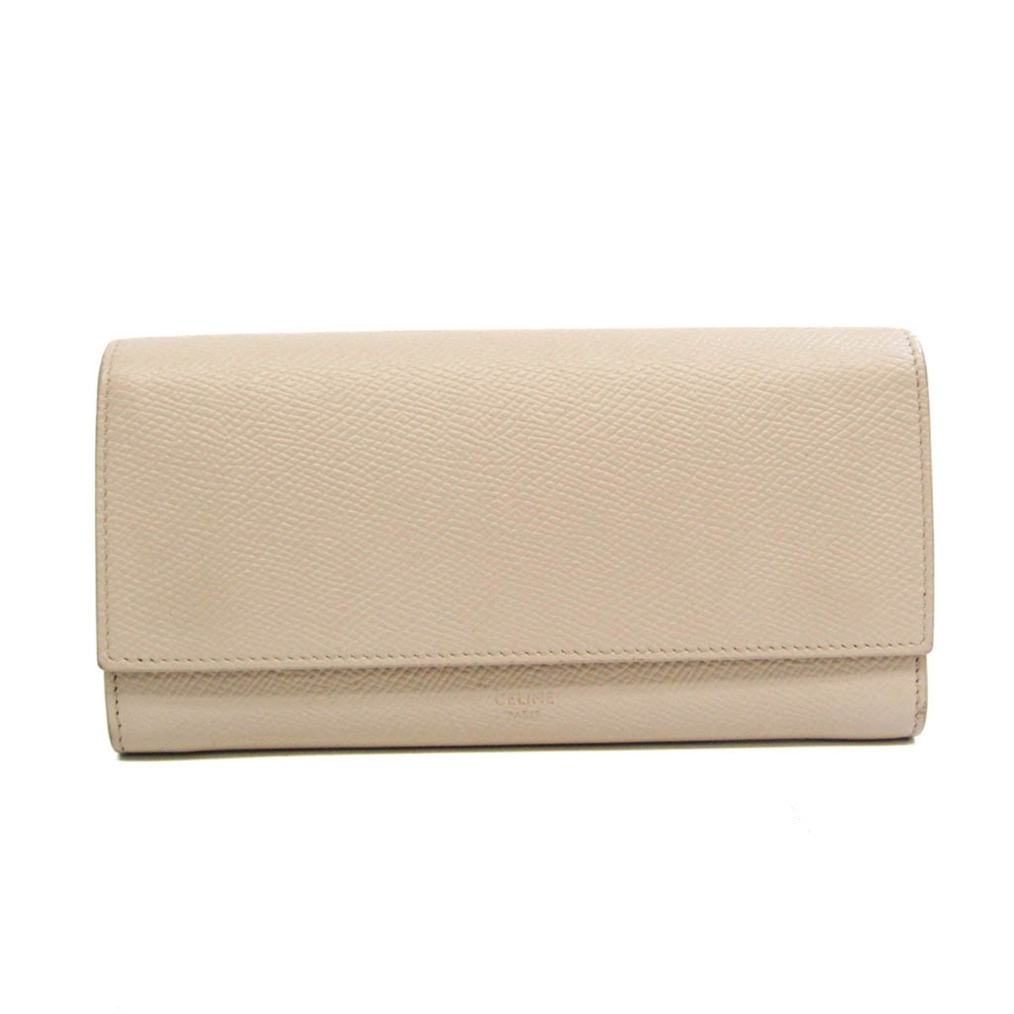 image of Celine Céline Large Flap Wallet Wallet in Beige, Women's