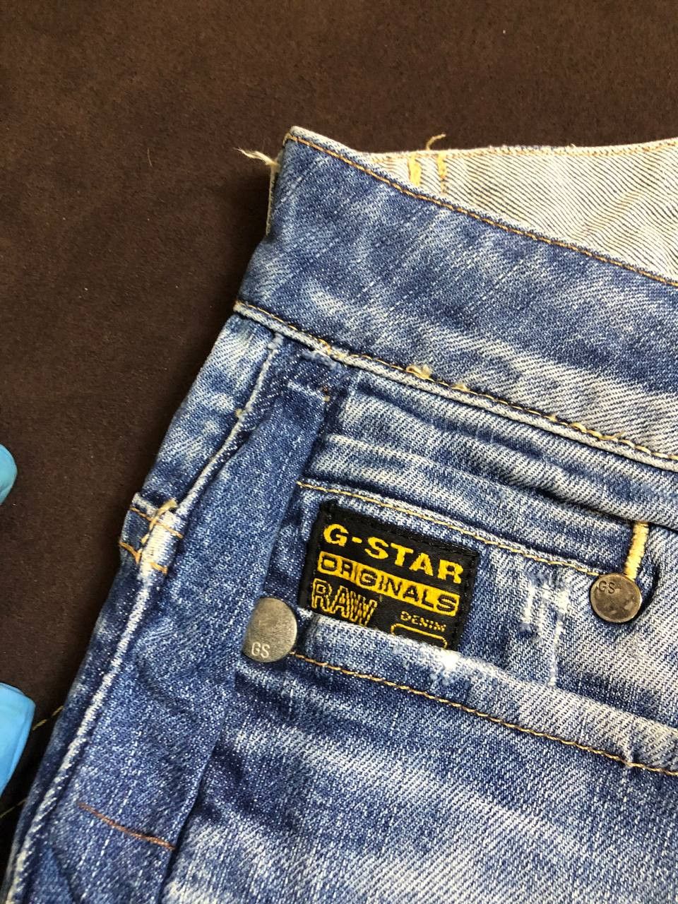 G-Star G Star Raw Jean Shorts Straight Denim Distressed Button Fly Size US 30 / EU 46 - 4 Thumbnail