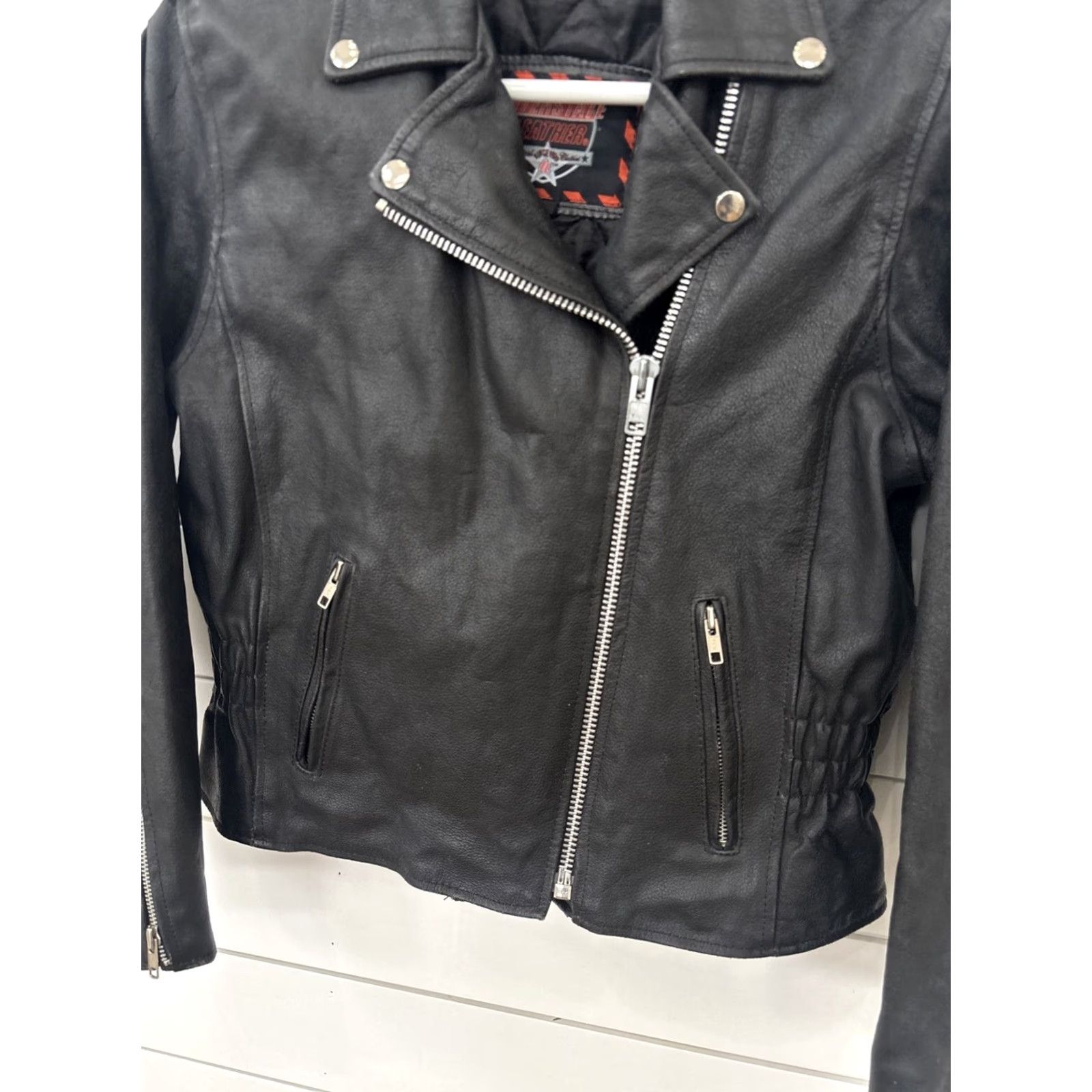 Vintage VINTAGE Interstate Leathers Black Leather Biker Motorcycle Cafe Racer Coat Jacket Womens Small Lined Size S / US 4 / IT 40 - 4 Thumbnail