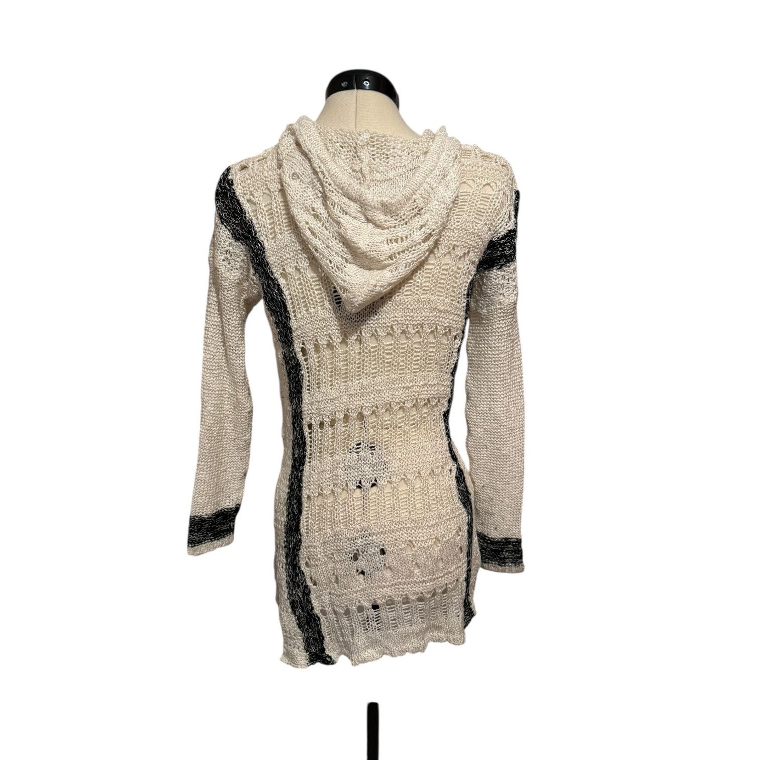 Other Charlotte Russe Striped Hooded Sweater Extra Long Cozy Size S / US 4 / IT 40 - 6 Thumbnail