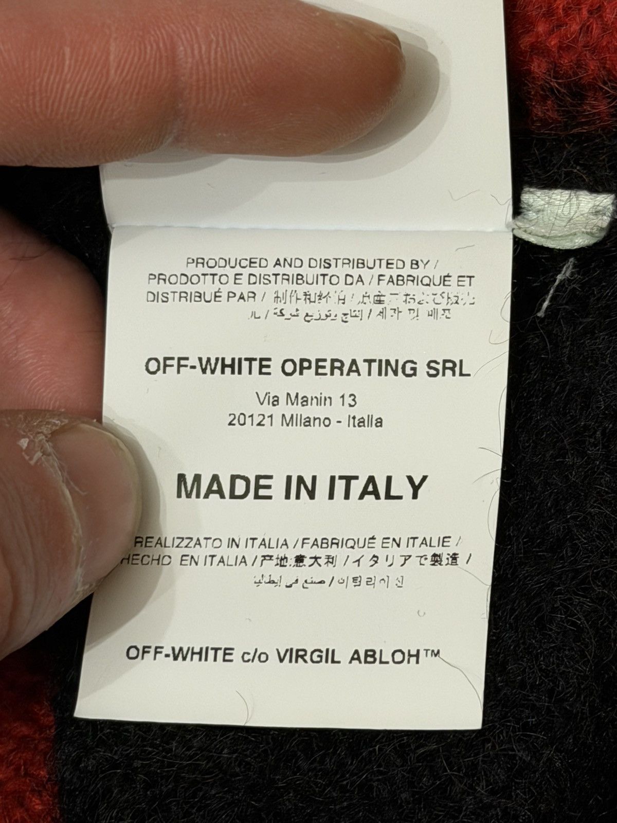 Off-White Off-White Diag Mohair Sweater Red/Black Size L Size US L / EU 52-54 / 3 - 8 Thumbnail