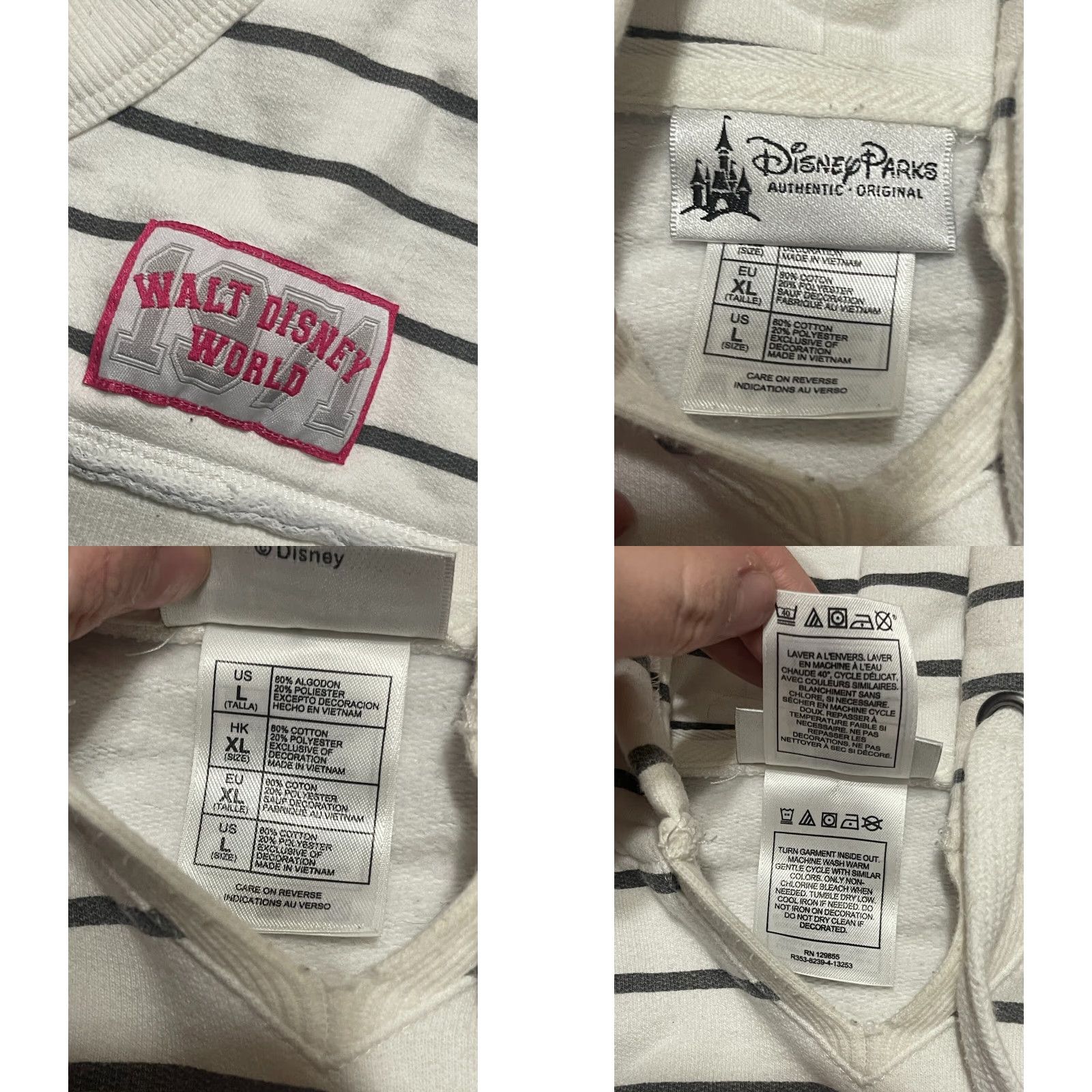 Disney Disney Hoodie Womens L White Black Striped Walt Disney World Disney Hoodie Womens L White Black Striped Walt Disney World Disney Size L / US 10 / IT 46 - 8 Thumbnail