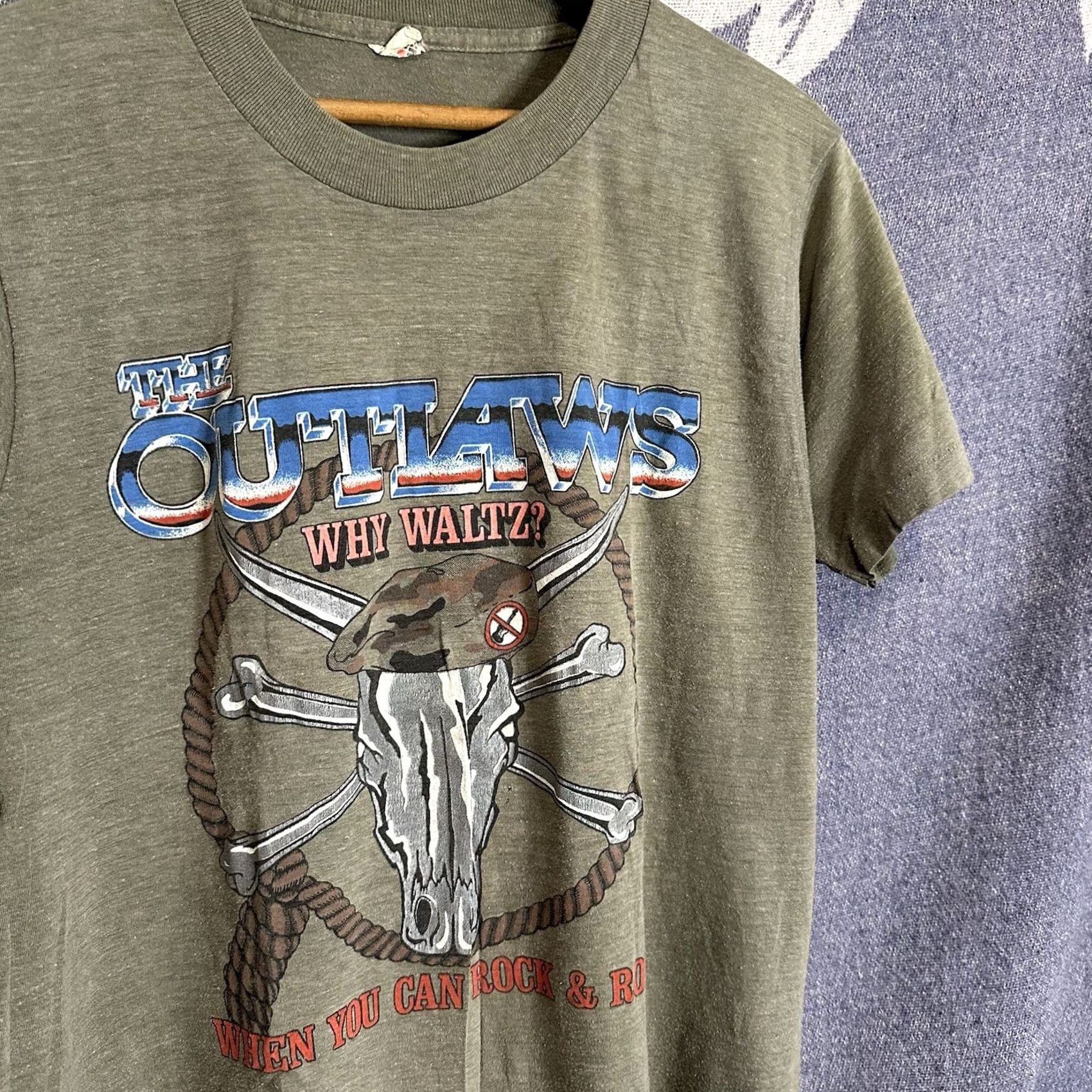Vintage VINTAGE The Outlaws Tour Shirt Rockabilly Green 1980s Mens L Graphic Tee Short Sleeve Size L Size US L / EU 52-54 / 3 - 2 Thumbnail