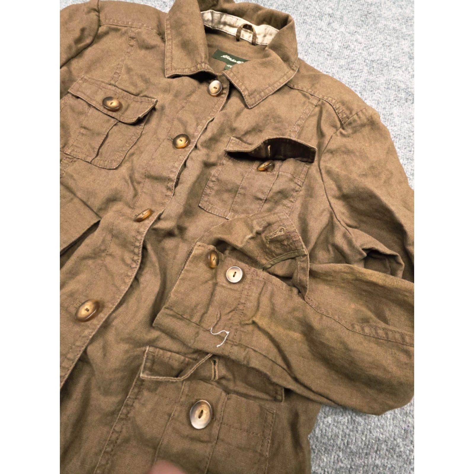 Eddie Bauer Eddie Bauer Chore Coat Shacket Women's XL Brown 100% Linen Pockets Size XL / US 12-14 / IT 48-50 - 5 Thumbnail