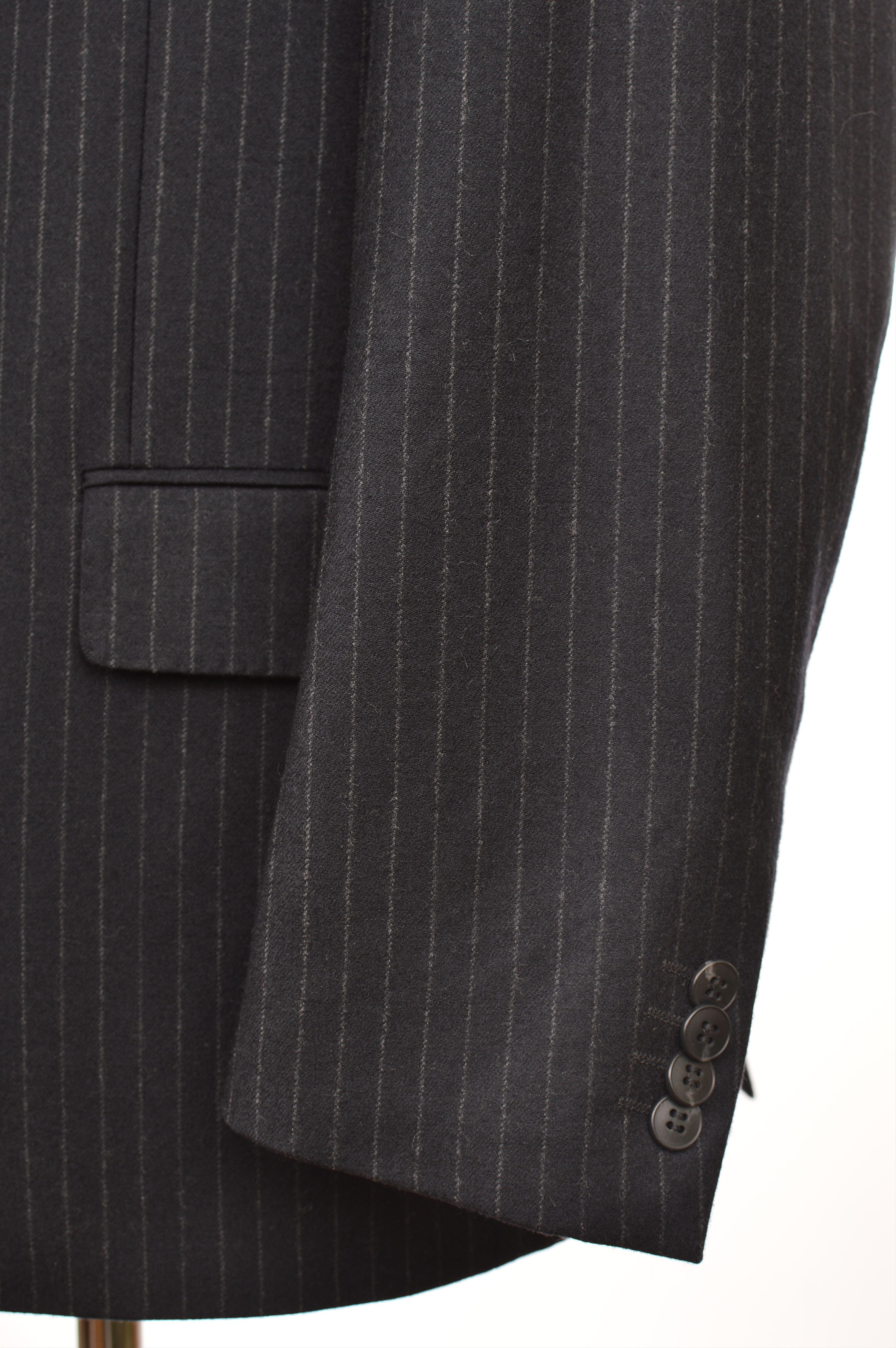 Jasper Conran DDP Jasper Conran Black Wool Striped Blazer Size 44S - 2 Thumbnail