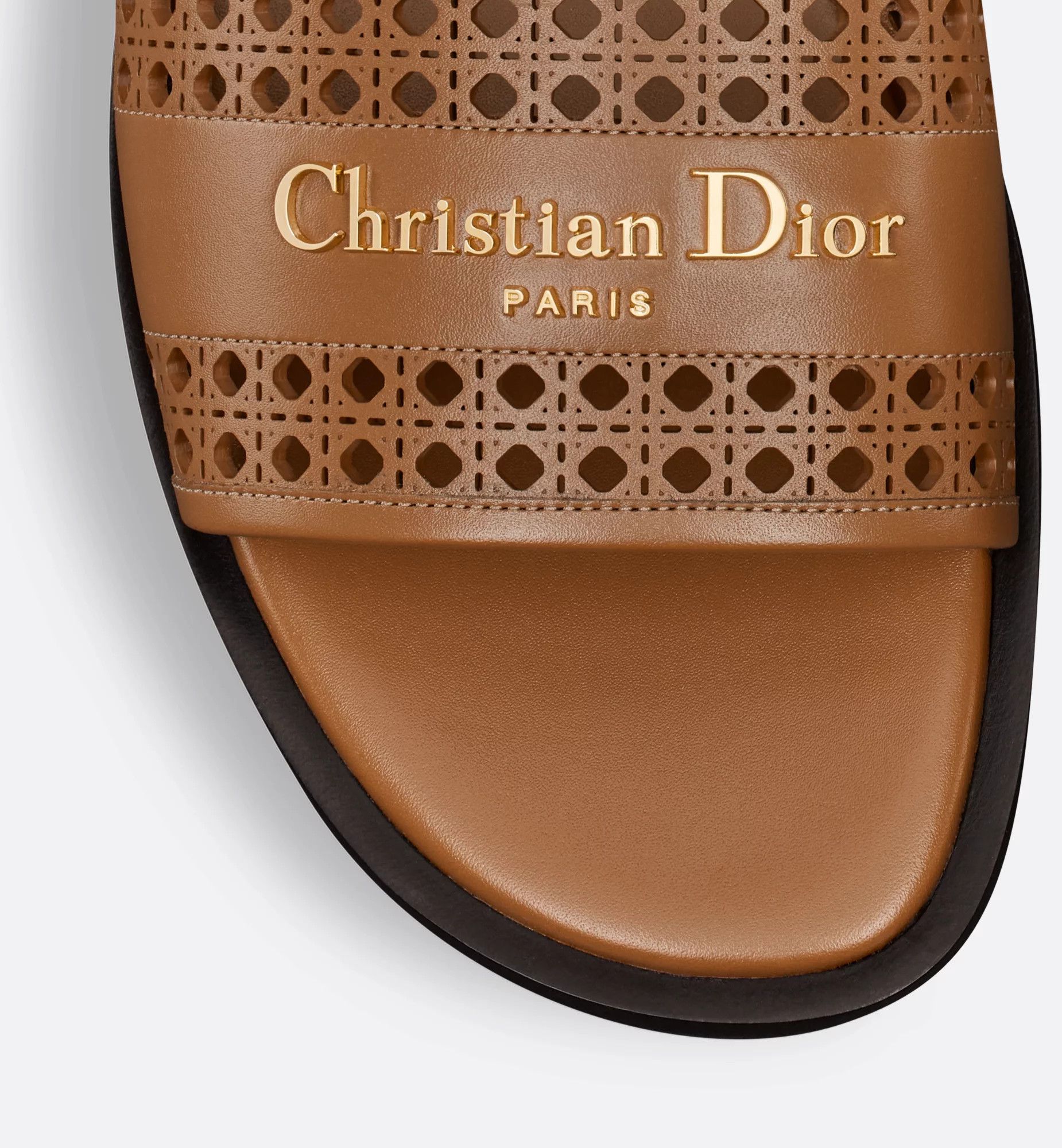 Dior Dior D-Lane Dway Micro Cannage Leather Slide Flat Sandal 37 Size US 7 / IT 37 - 8 Thumbnail