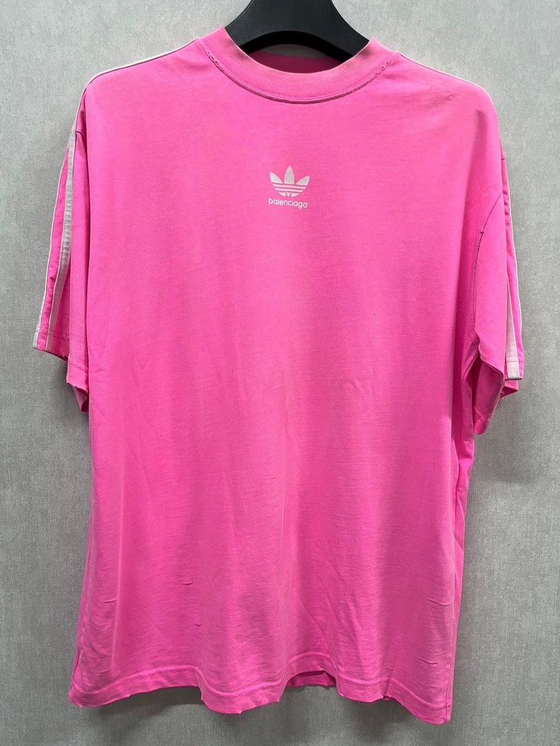 Balenciaga Balenciaga Adidas Co-branded Pink Short Sleeve T-shirt Size US M / EU 48-50 / 2 - 1 Thumbnail