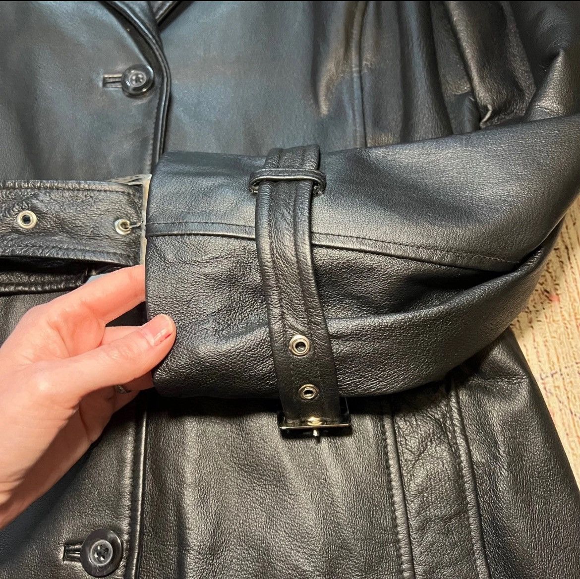 Other VTG 90s Terry Lewis Luxuries Leather Trench Coat Womens M Size M / US 6-8 / IT 42-44 - 4 Thumbnail