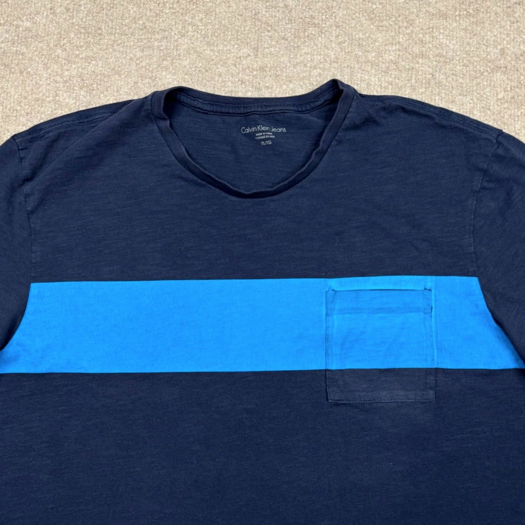 Calvin Klein Calvin Klein Shirt XL Blue Short Sleeve Crew Neck Slim Lightweight Men’s T-Shirt Classic Designer Logo Cotton Jersey Size US XL / EU 56 / 4 - 3 Thumbnail