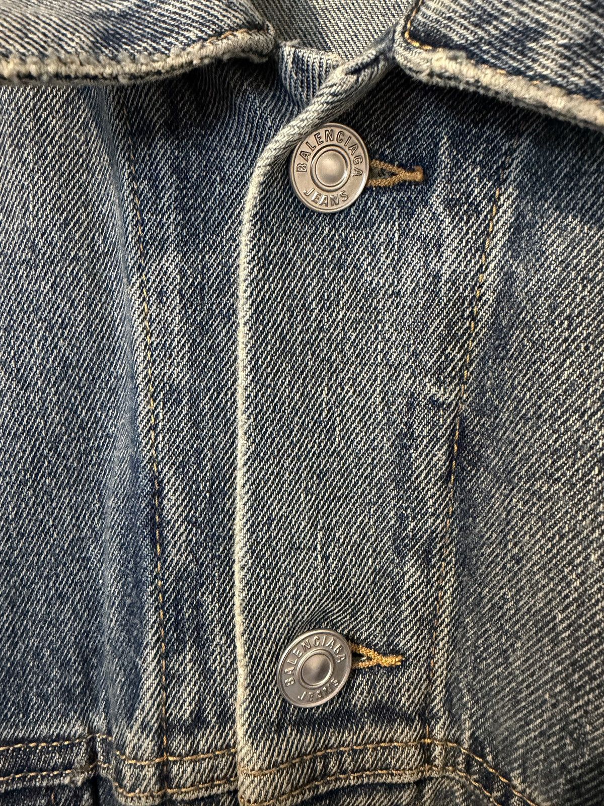 Balenciaga Balenciaga Taped Logo Denim Jacket Size US XL / EU 56 / 4 - 4 Thumbnail
