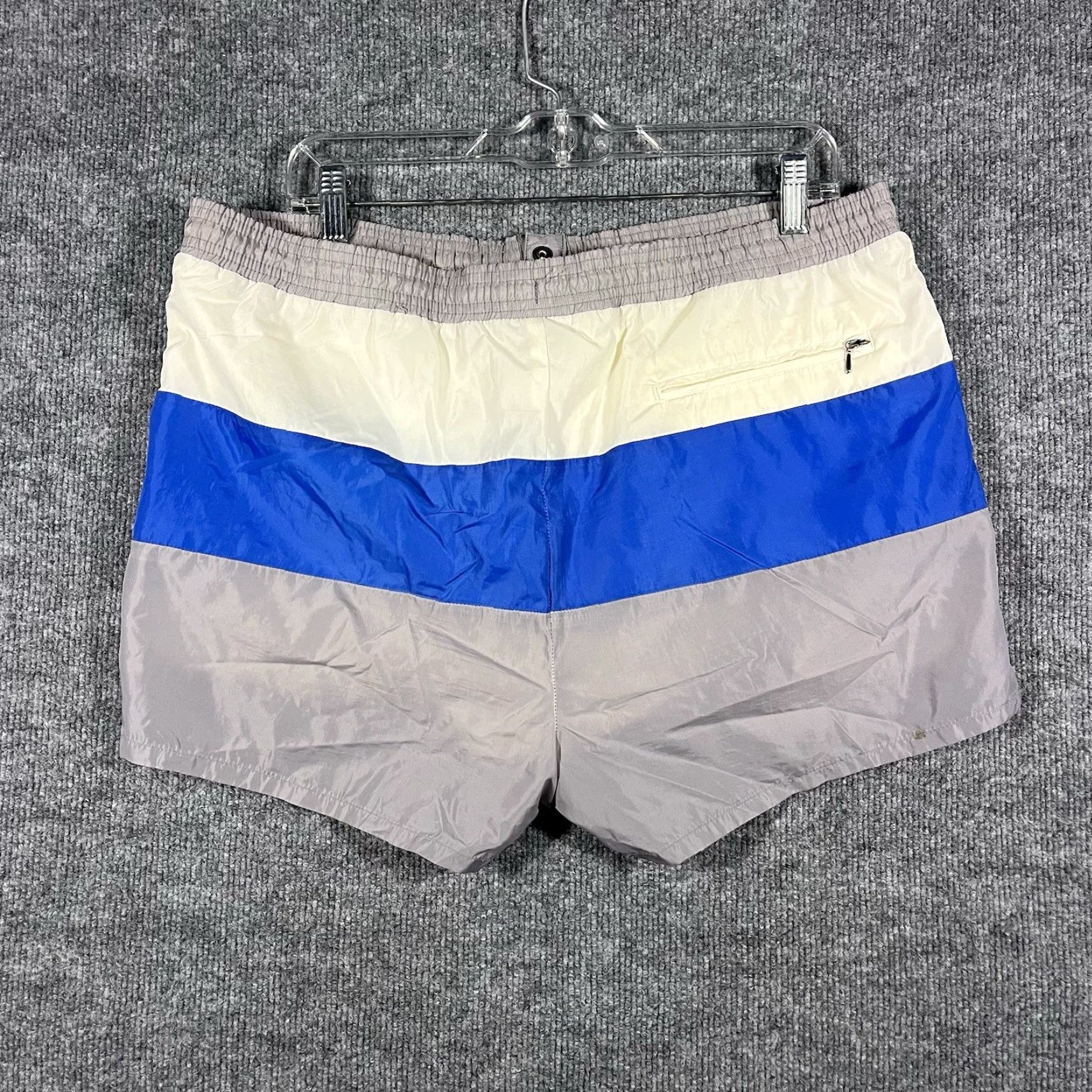 Nike VINTAGE Nike Shorts 36 Men Blue Striped Swoosh 90s Boardshorts Swim Nylon Pockets Drawstring Size US 38 / EU 54 - 6 Thumbnail